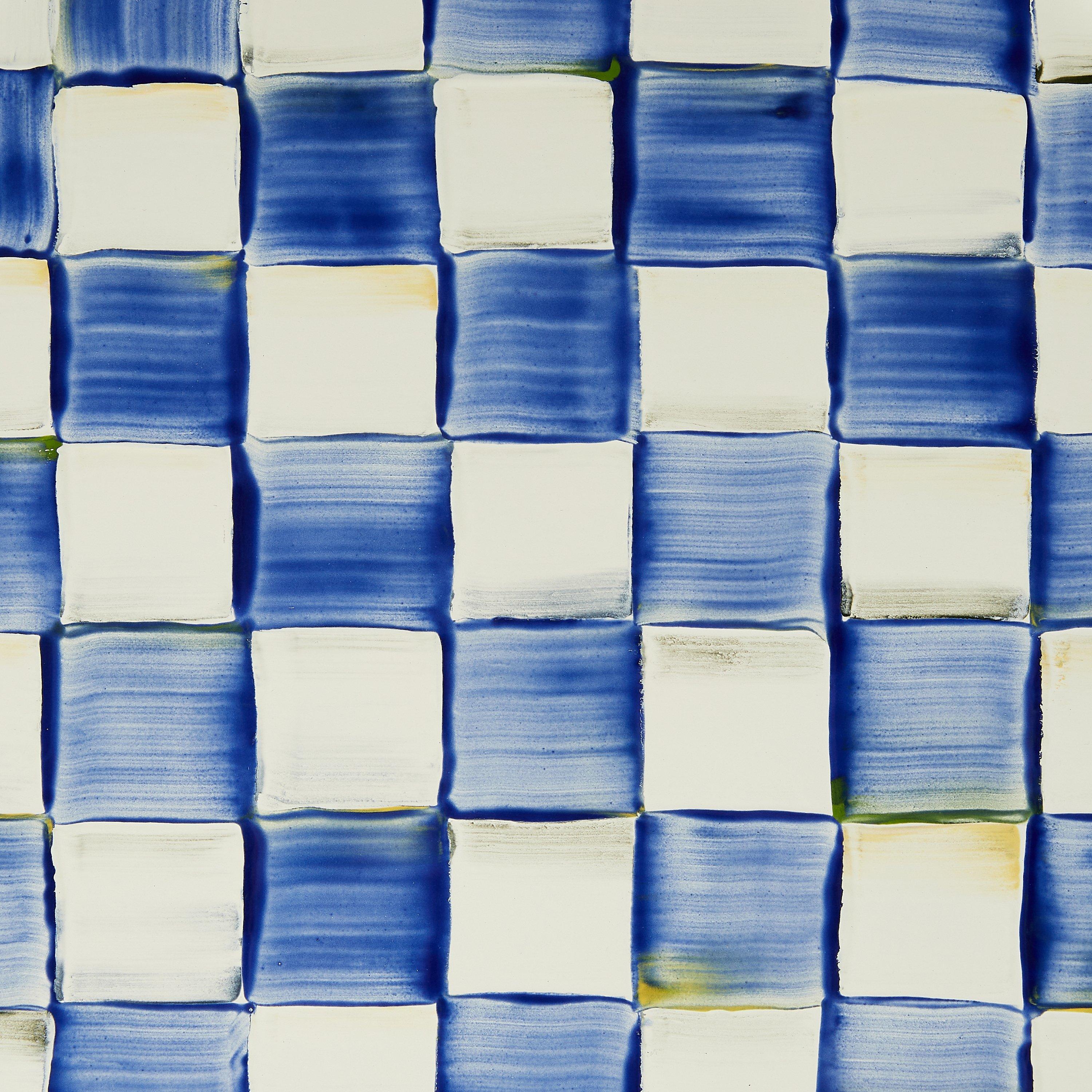 Blue - MacKenzie-Childs - Royal Check Round Tray - 3