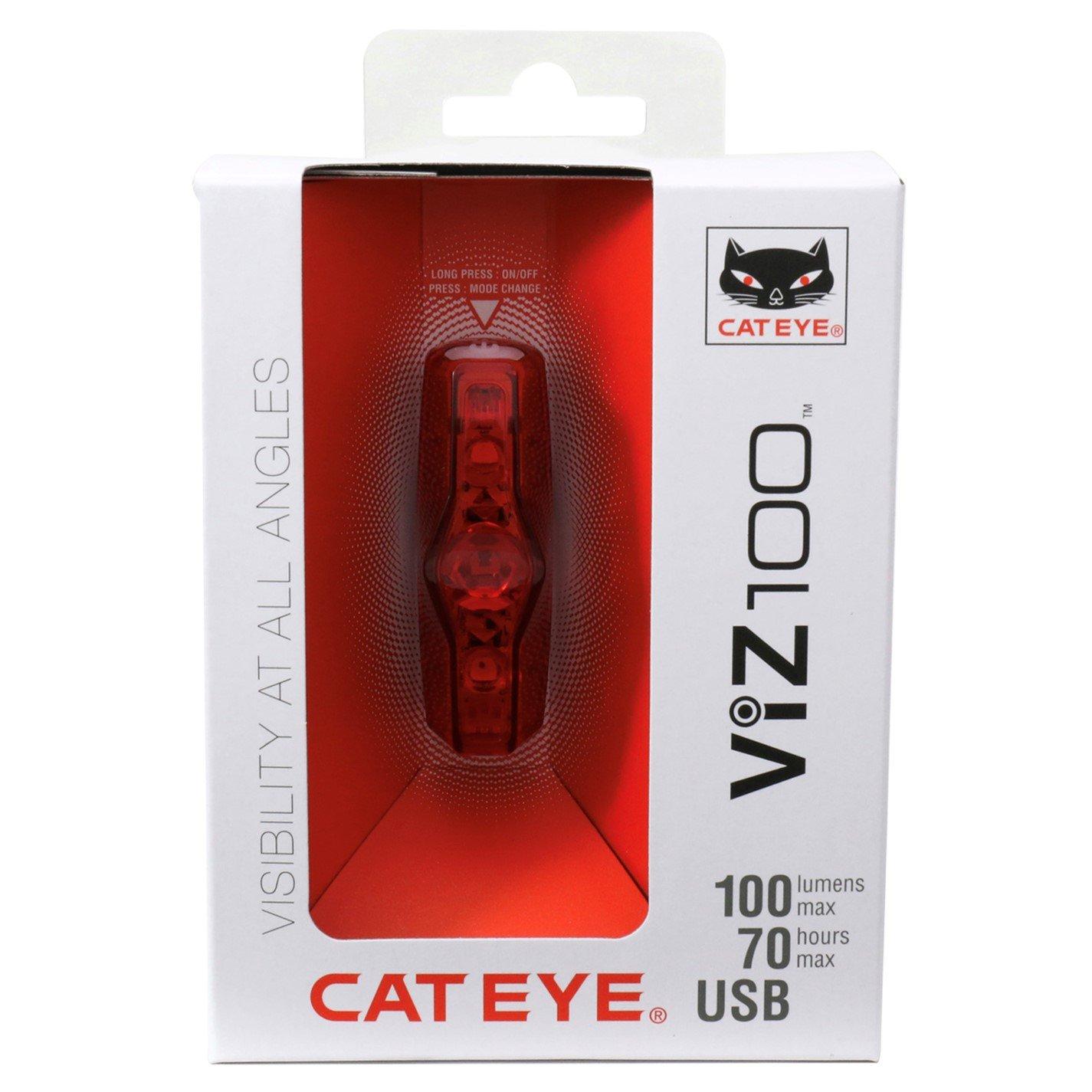 Black - Cateye - VIZ 100 Rear Bike Light - 5