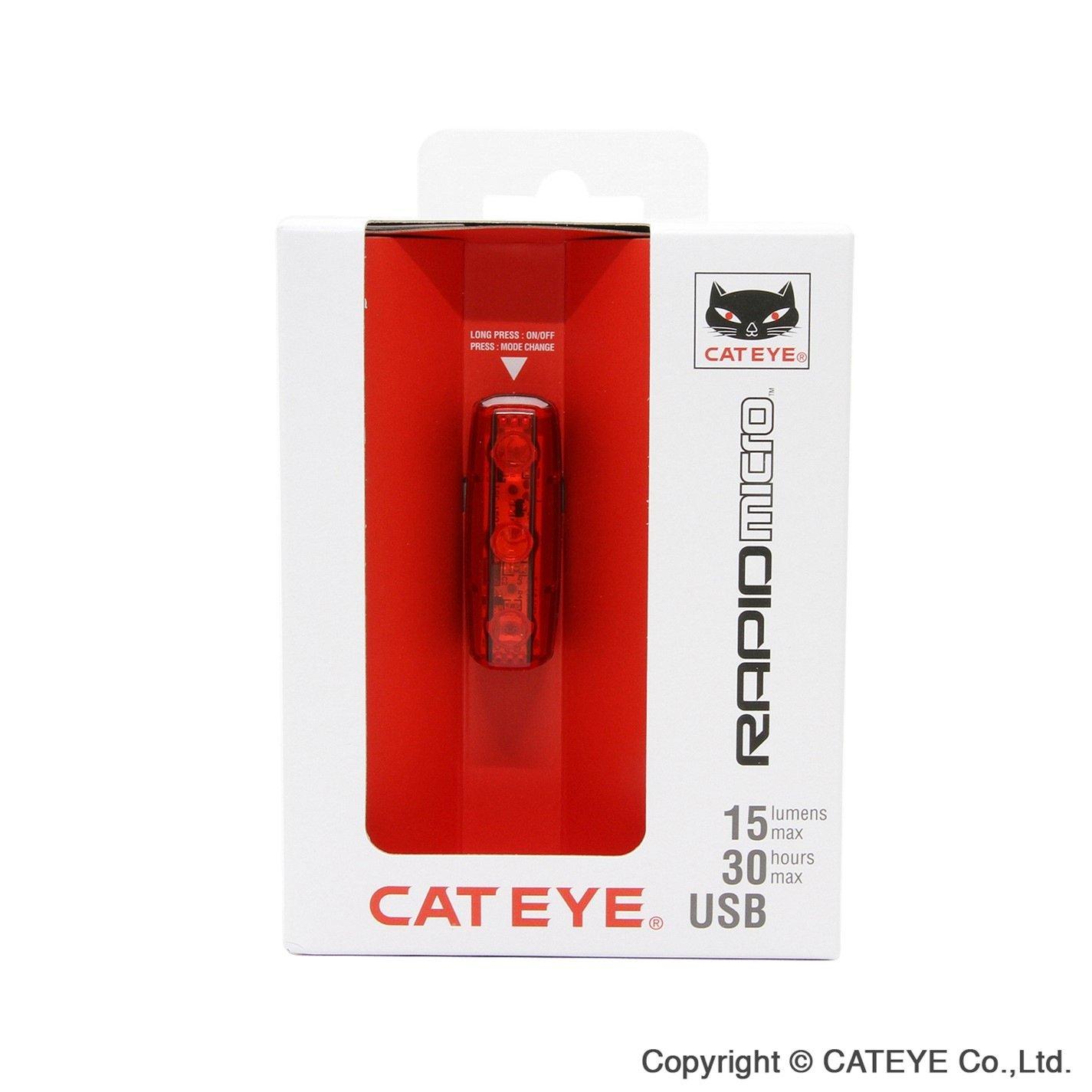 Black - Cateye - Rapid Micro USB Rear Light - 6
