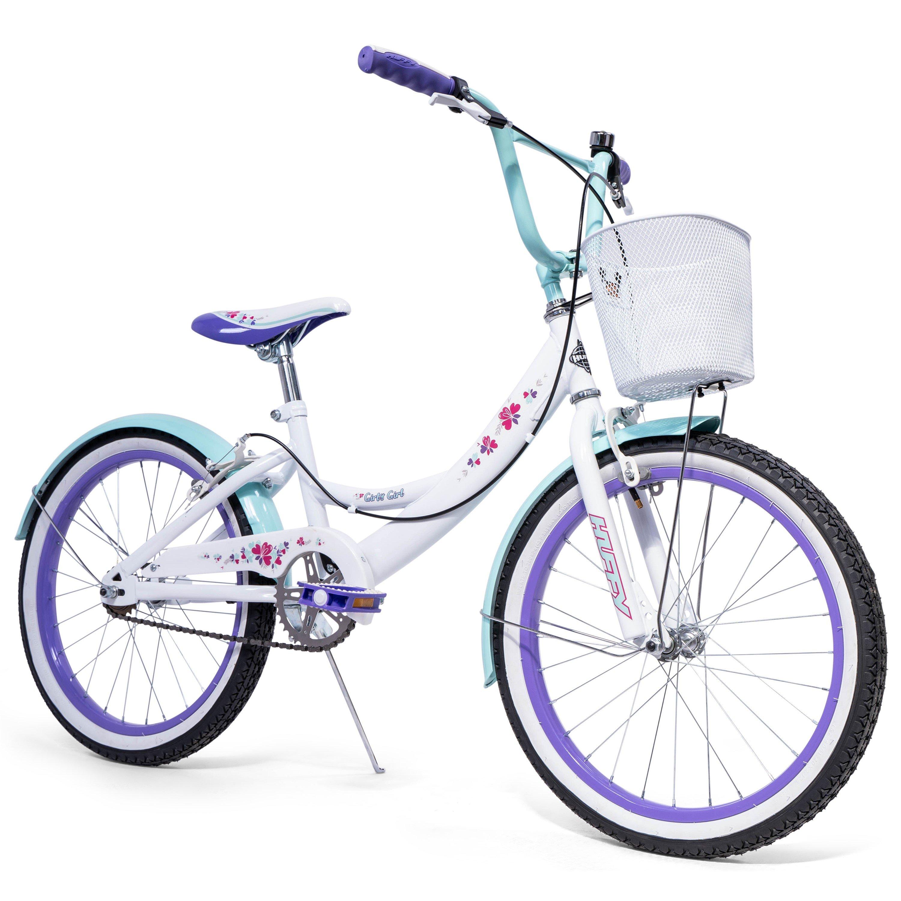 Gloss White - Huffy - Girly Girl 20" Kids Bike - White + Purple fo - 1