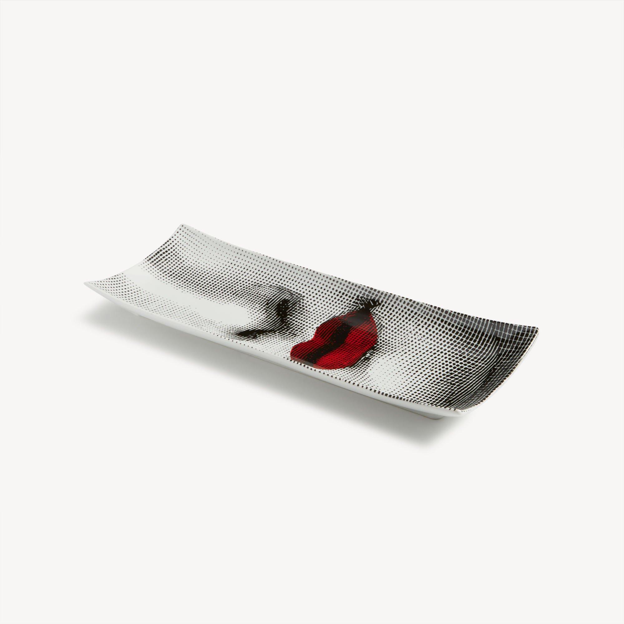 Black/white/red - Fornasetti - Tema e Variazioni Rectangular Tray No 397 - 1