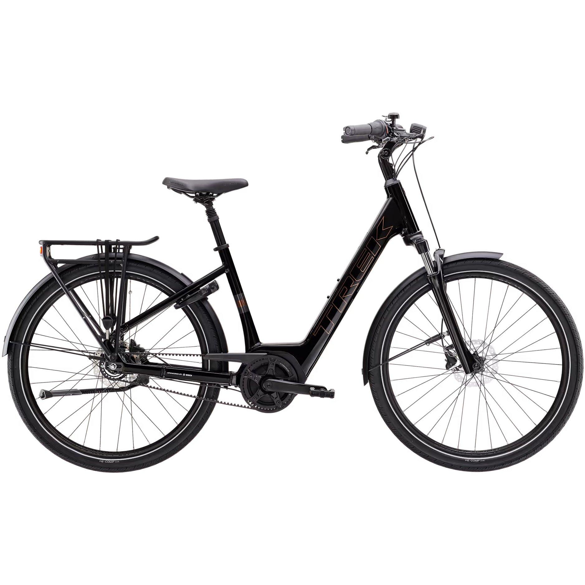 Trek Black 25 - Trek - District+ 2 Belt Lowstep 2026 Electric Hybrid Bike