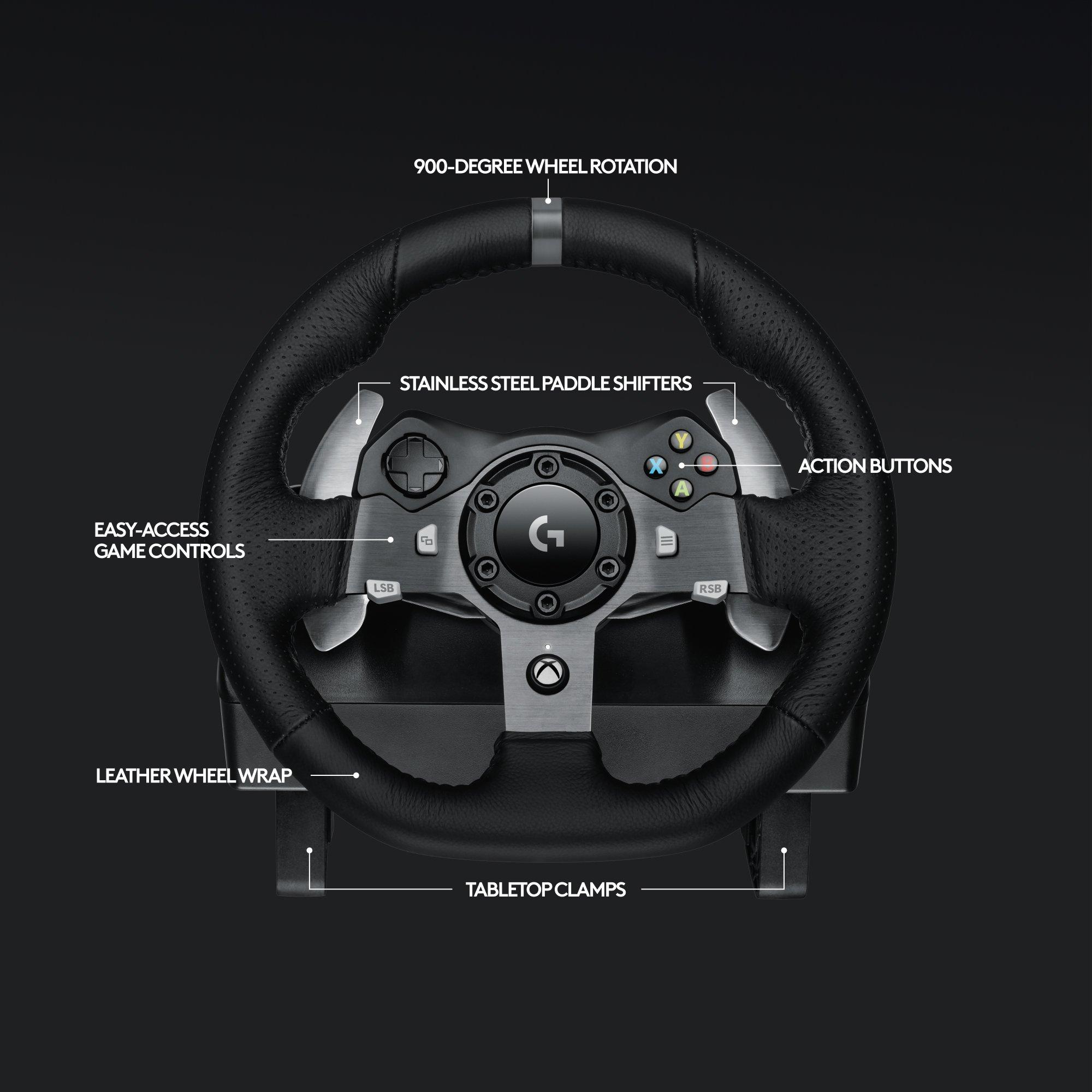 Noir - Logitech - Logitech G920 Driving Force Gaming Steering Wheel - Xbox - 7