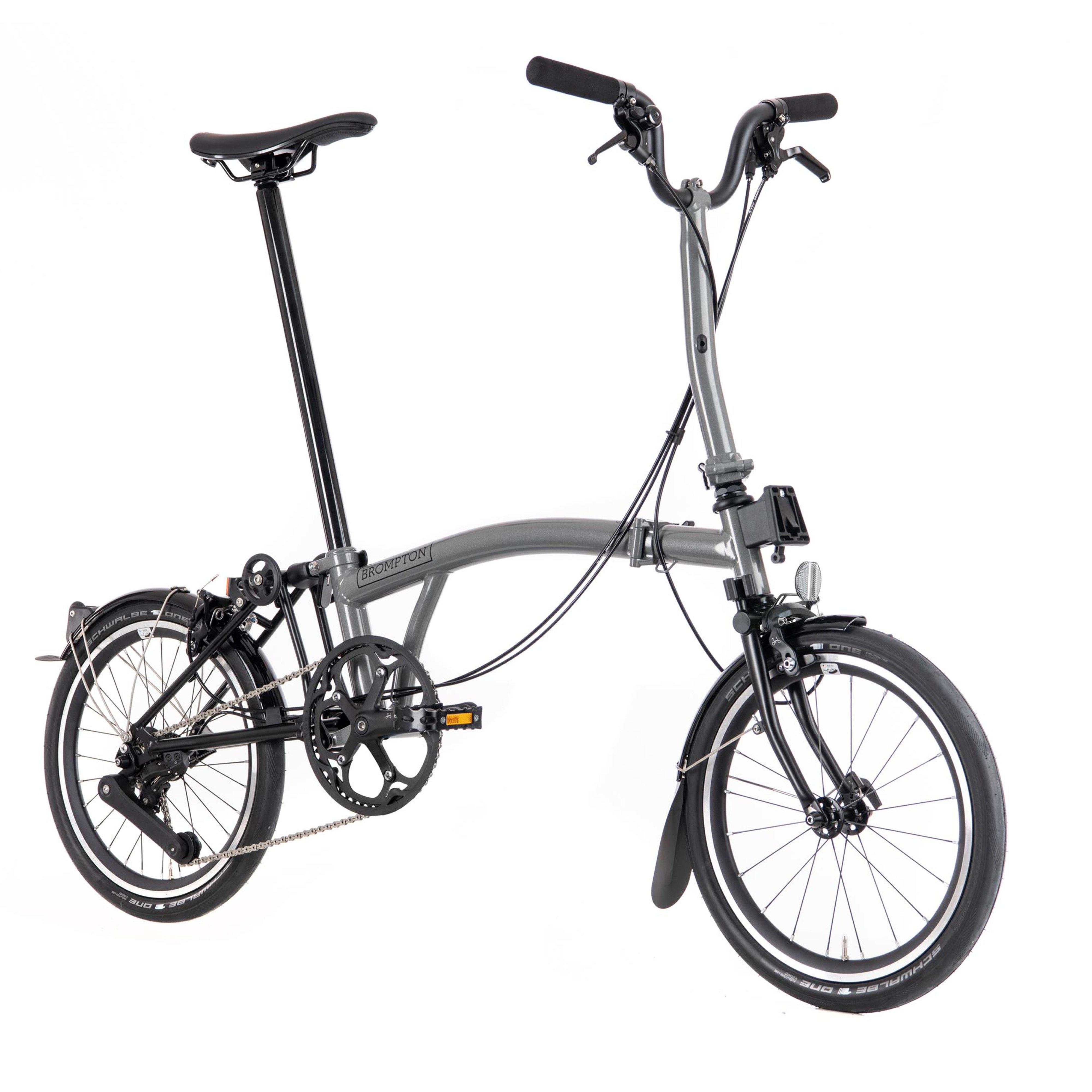 Storm Grey - Brompton - P Line Urban - Mid Handlebar - Folding Bike - 2