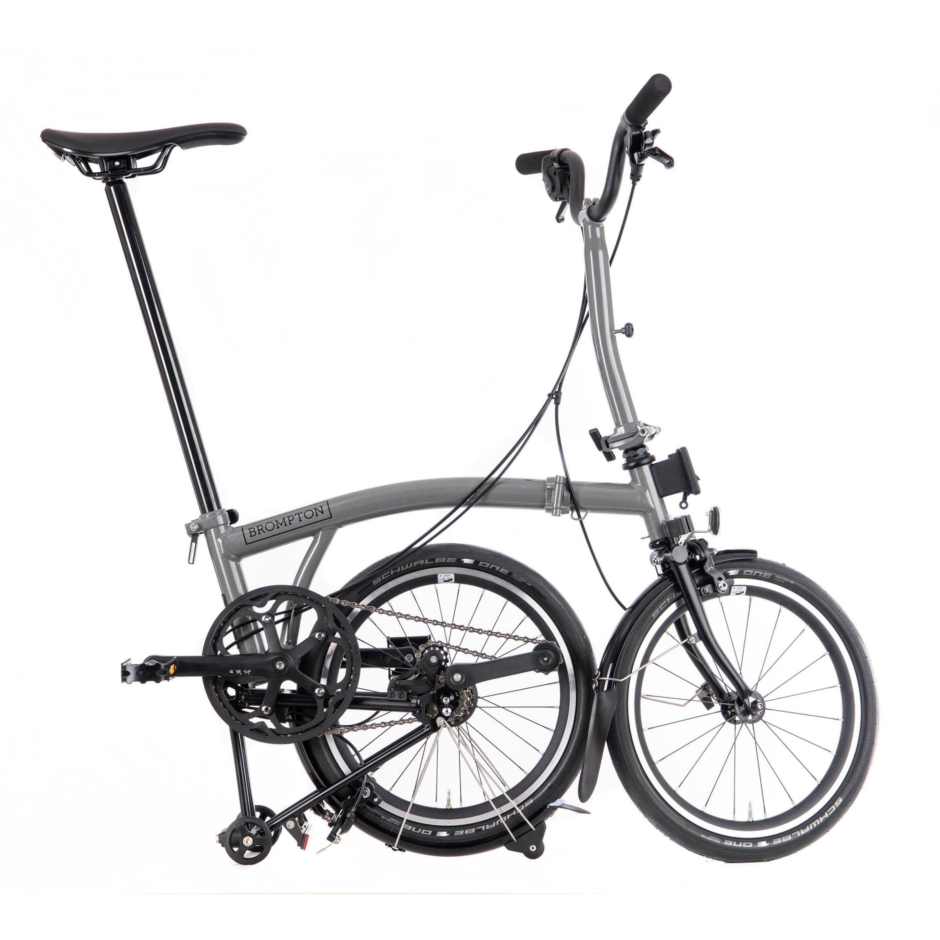 Storm Grey - Brompton - P Line Urban - Mid Handlebar - Folding Bike - 3