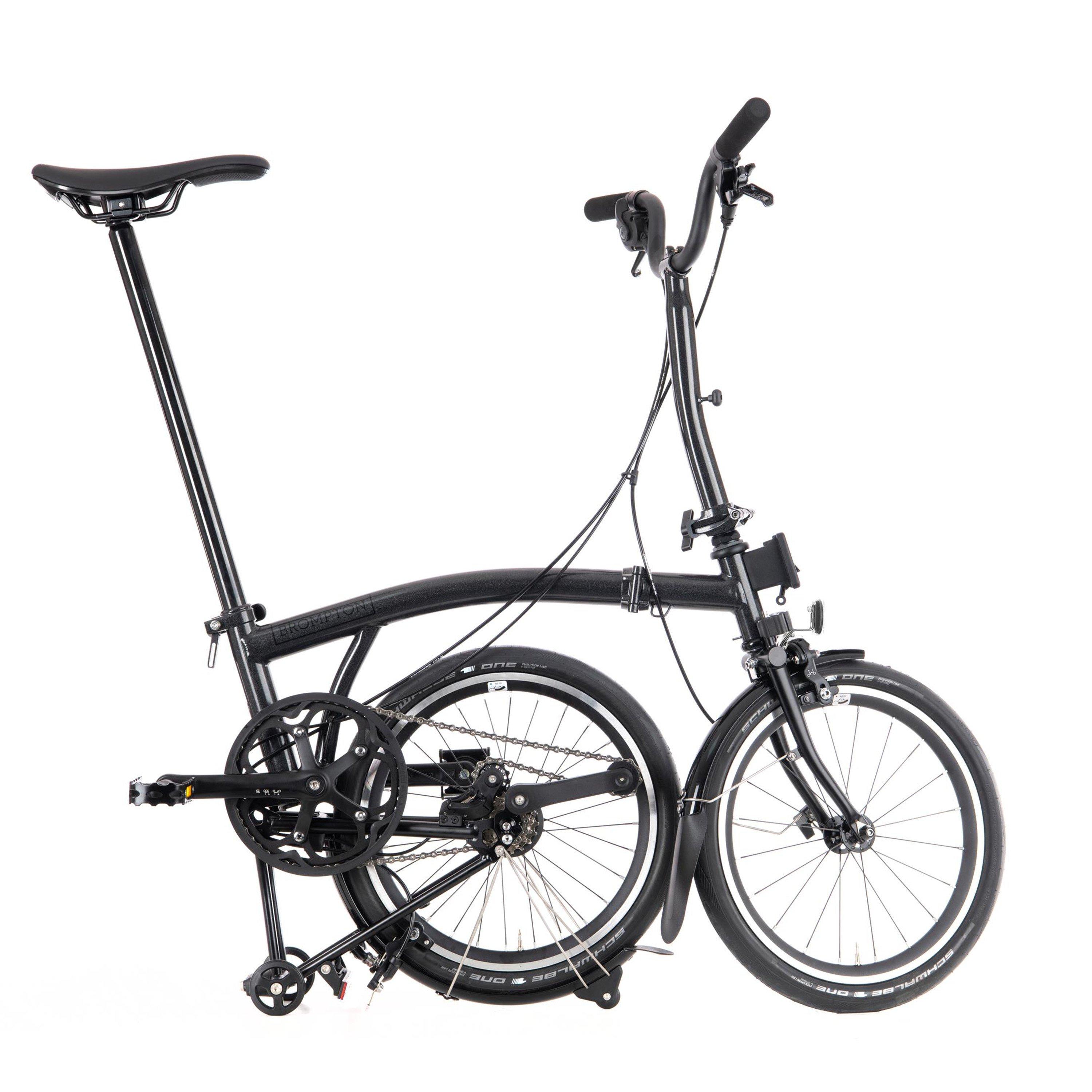 Midnight Black - Brompton - P Line Urban - Mid Handlebar - Folding Bike - 3