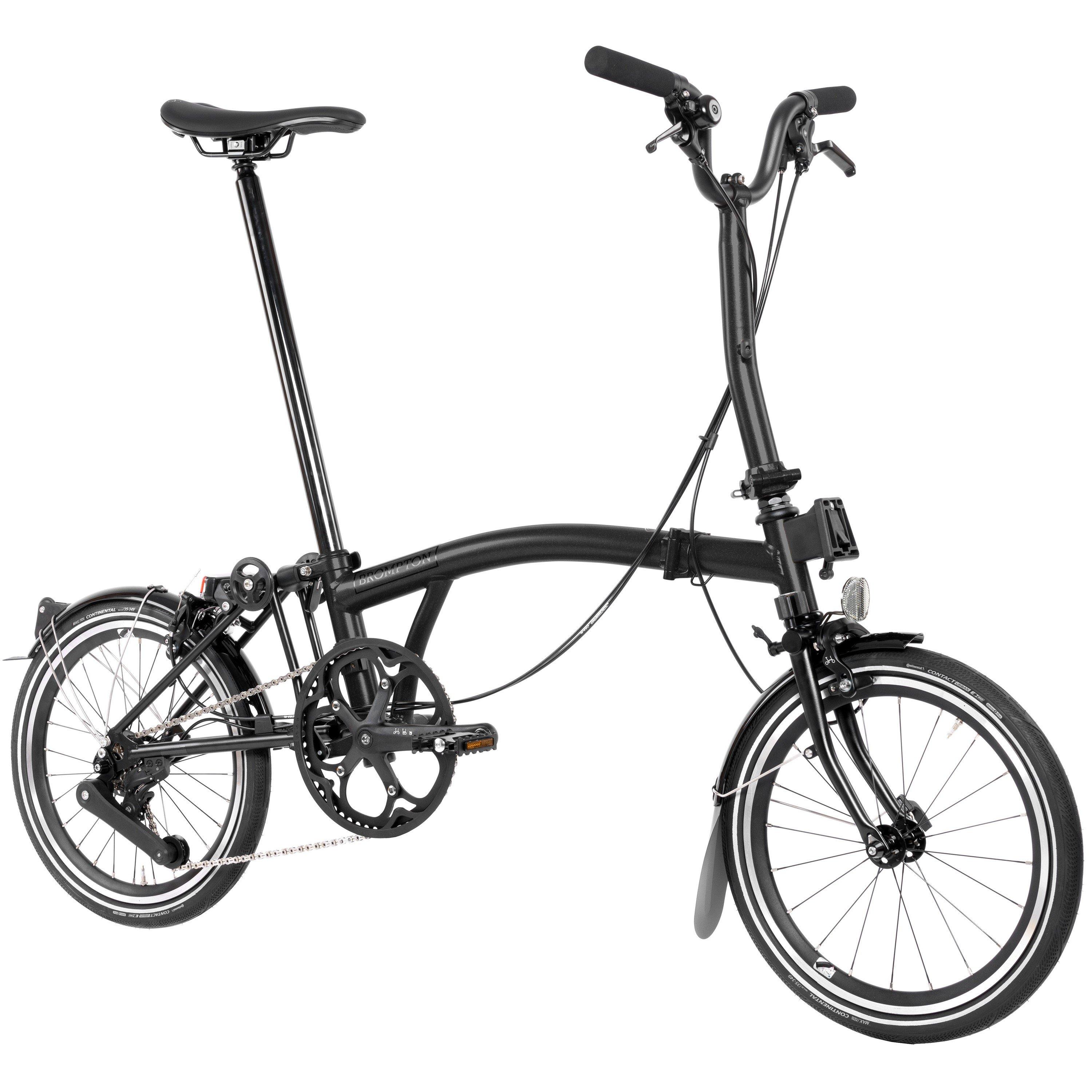 Midnight Black - Brompton - P Line 12-speed - Mid Handlebar - Folding Bike - 2