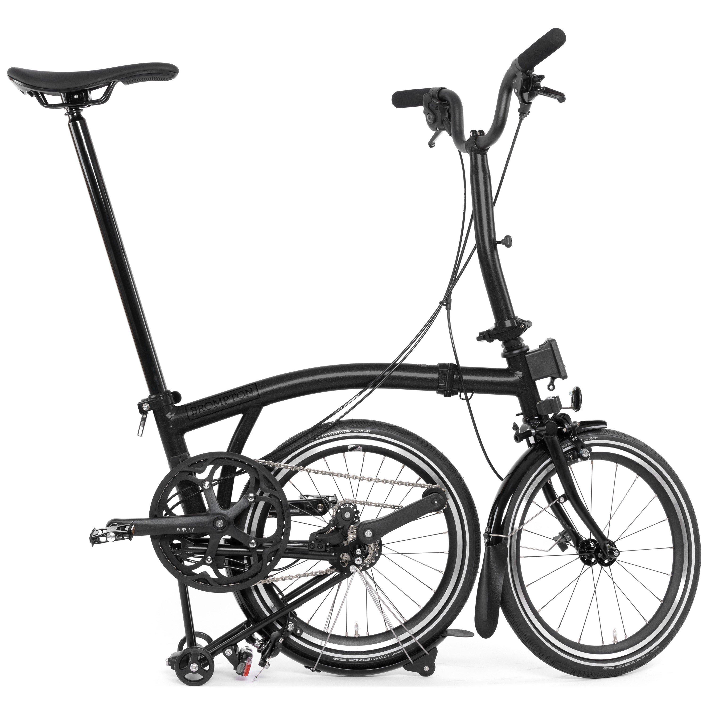 Midnight Black - Brompton - P Line 12-speed - Mid Handlebar - Folding Bike - 3