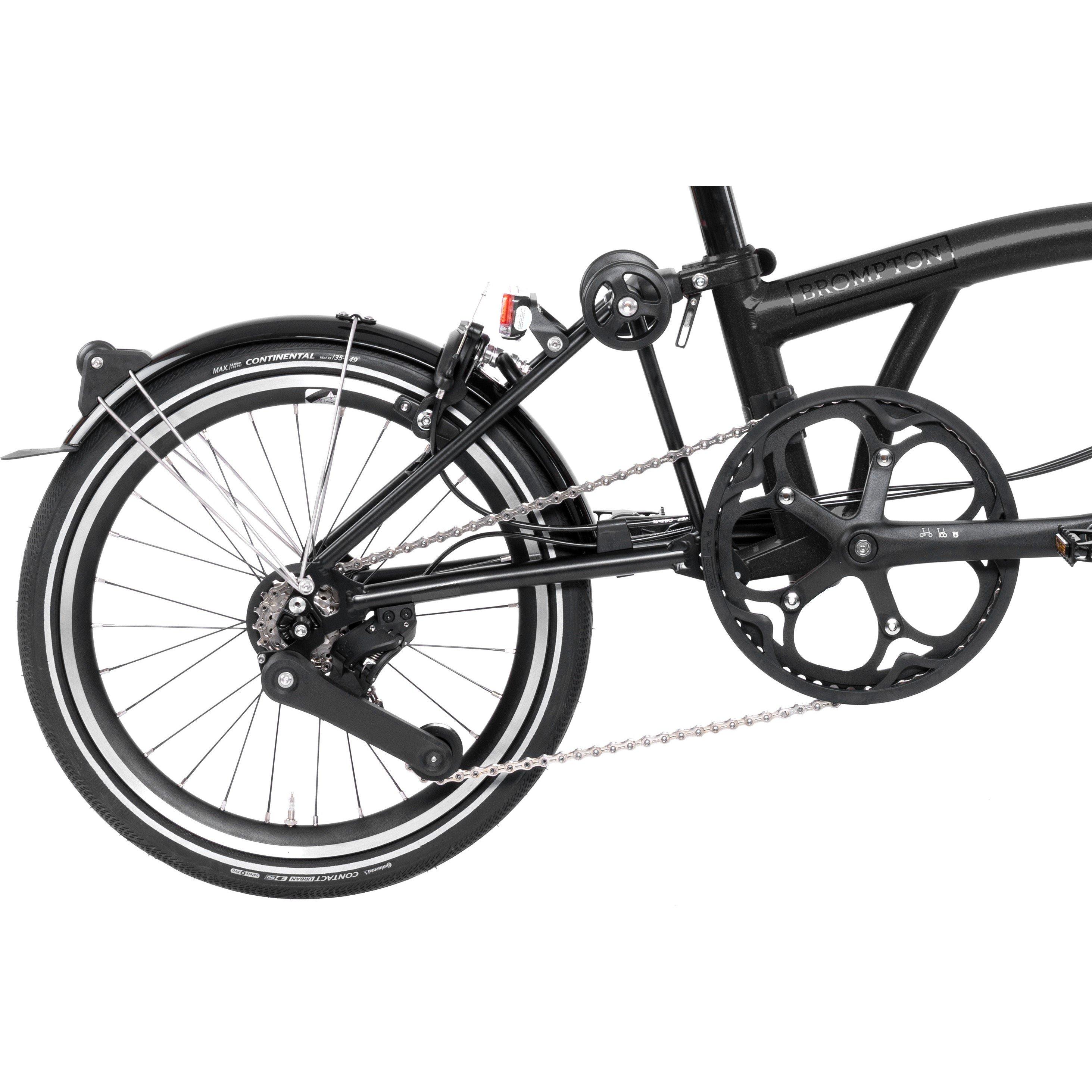 Midnight Black - Brompton - P Line 12-speed - Mid Handlebar - Folding Bike - 4