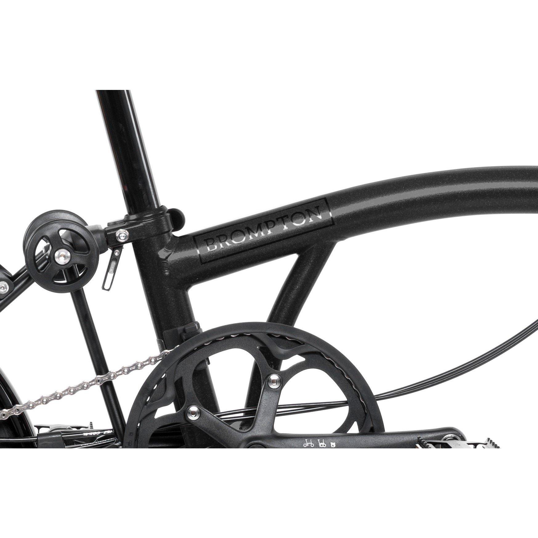 Midnight Black - Brompton - P Line 12-speed - Mid Handlebar - Folding Bike - 5