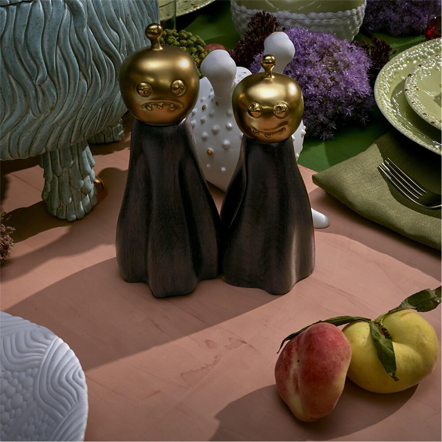 Brown/Gold - LObjet - Fantom Salt and Pepper Set - 2