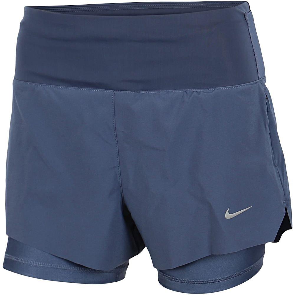 Verspreid Blauw/R - Nike - Dri-Fit Swift Women'S Mid-Rise 3 2-In-1 Running Shorts With Pockets - 1