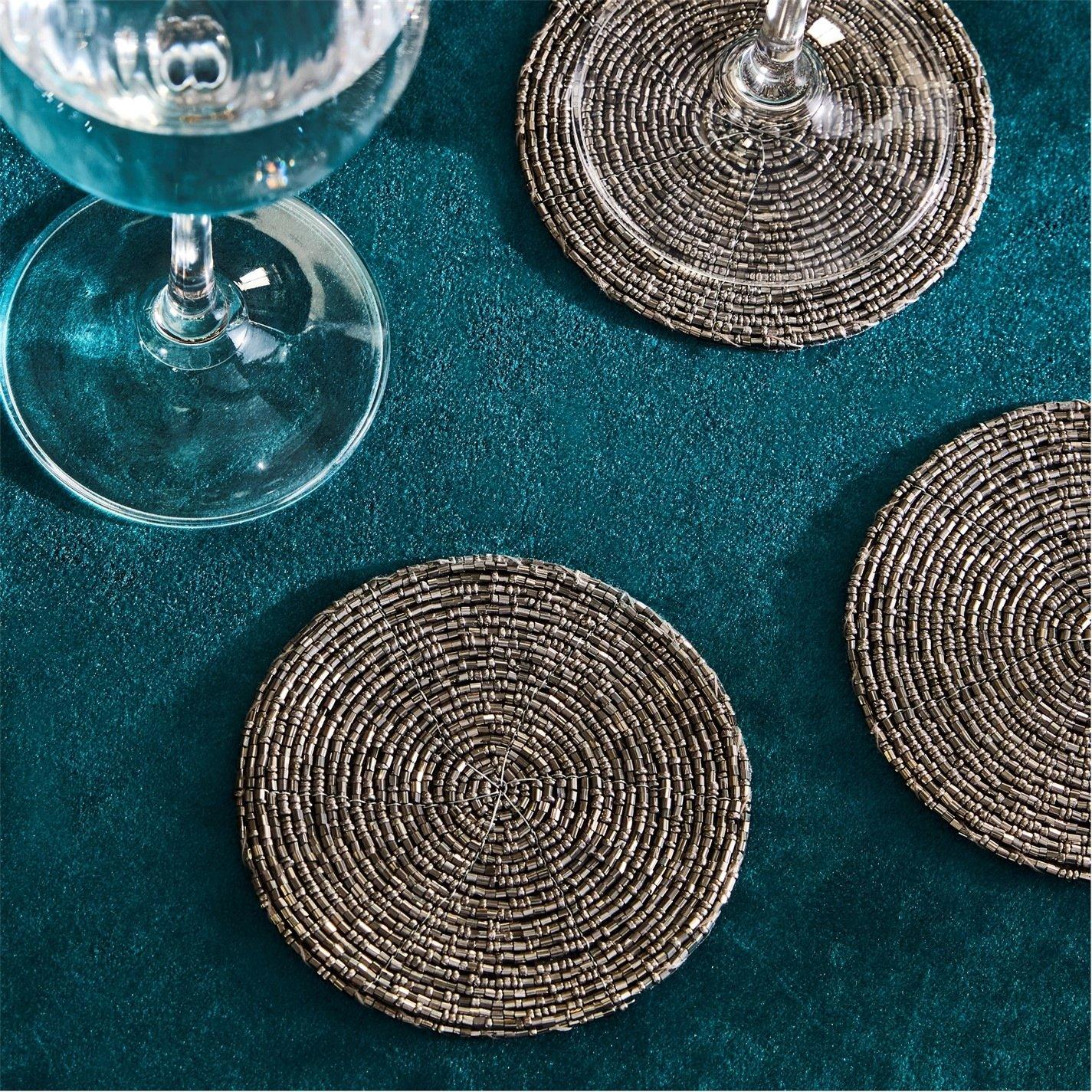Noir/Argent - Biba - Beaded Coasters Set of 4 - 1