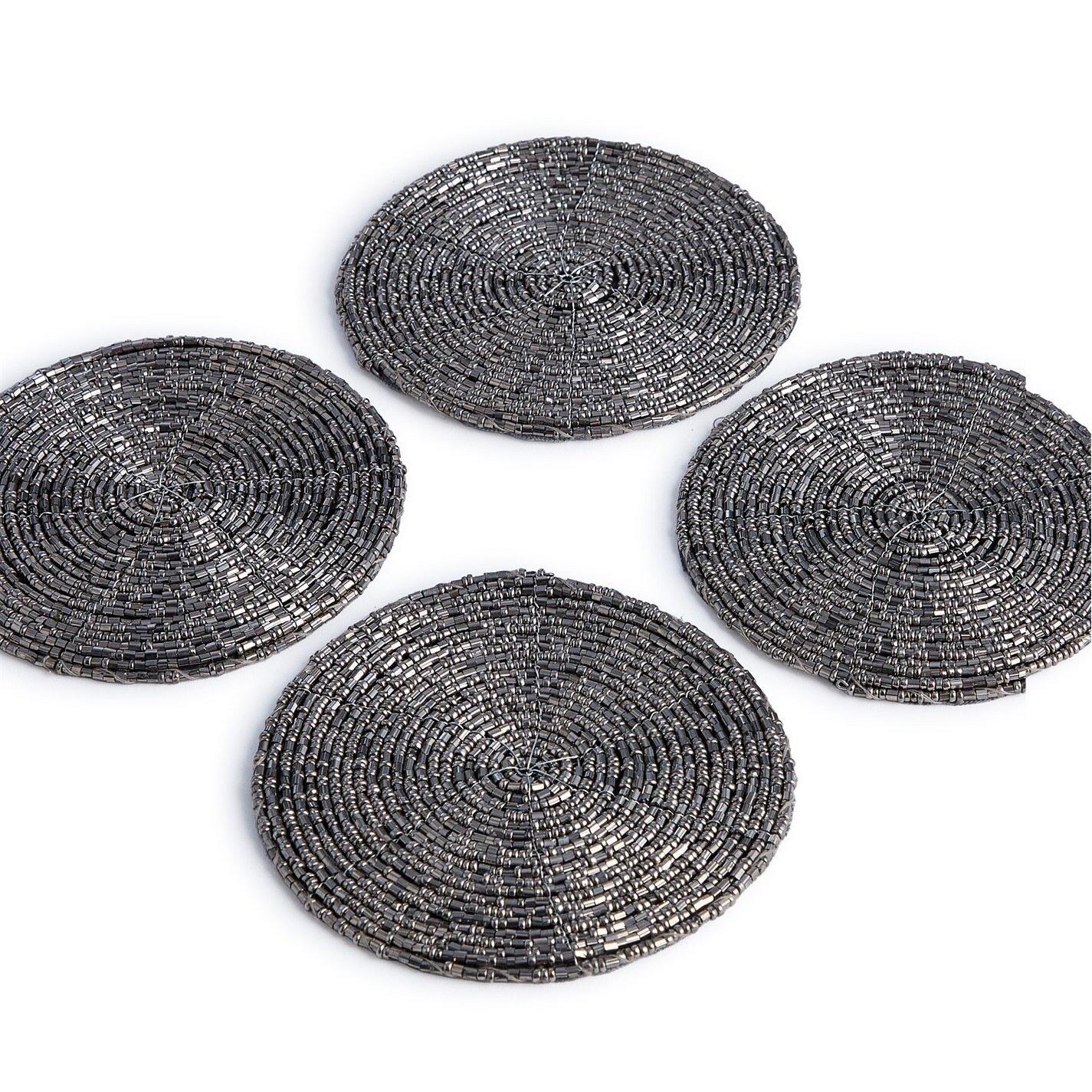 Noir/Argent - Biba - Beaded Coasters Set of 4 - 3