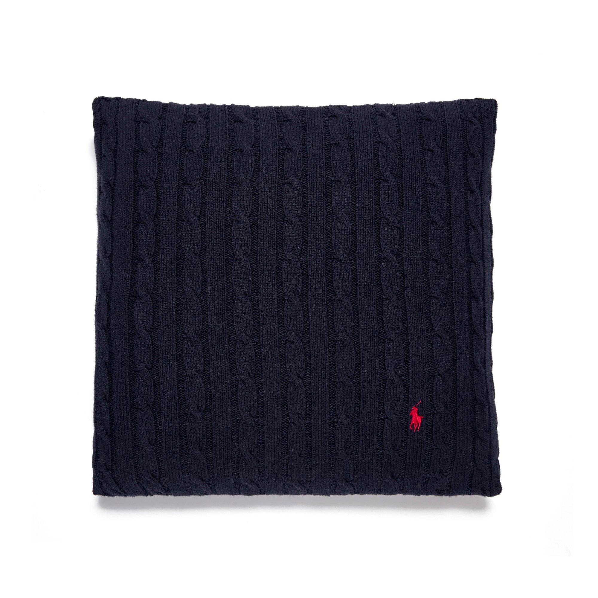 Ralph Lauren Home RL Cable Knit Cushion - Navy - Size 45x45cm