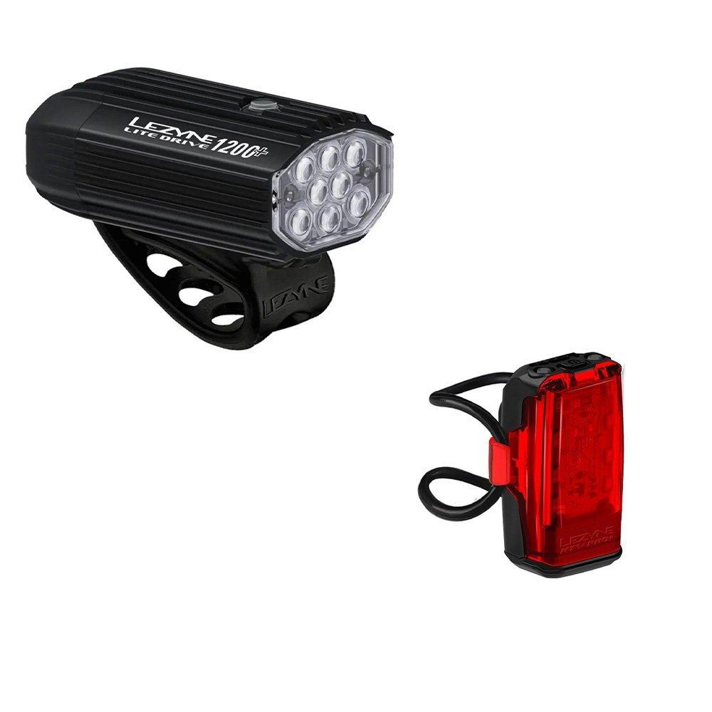 Black - Lezyne - Lite Drive 1200+ KTV Drive Pro+ LED Lights Set - 2