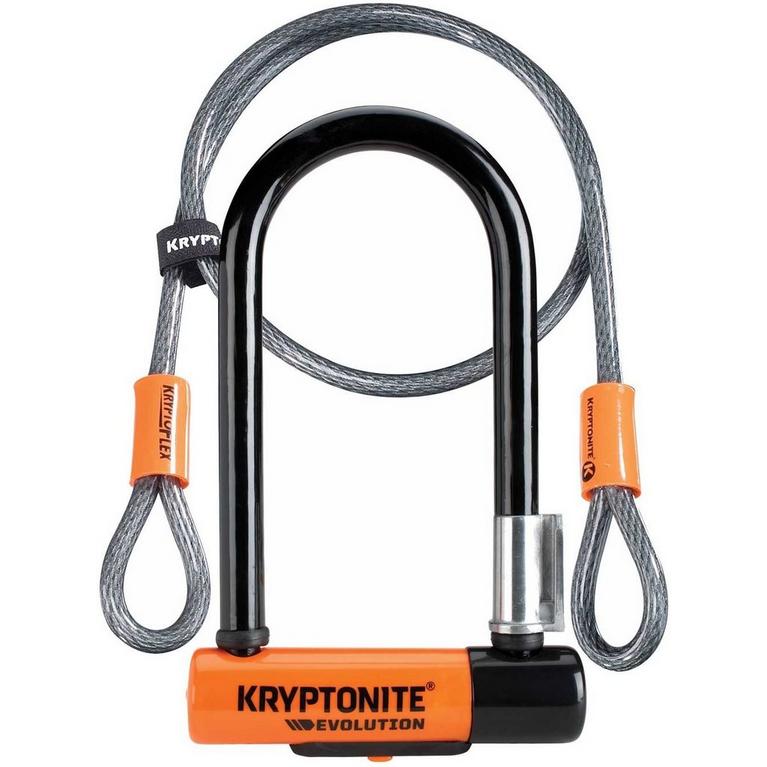 Noir/Orange - Kryptonite - Evolution Mini-7 D Lock with Kryptoflex Cable Sold Secure Gold - 1