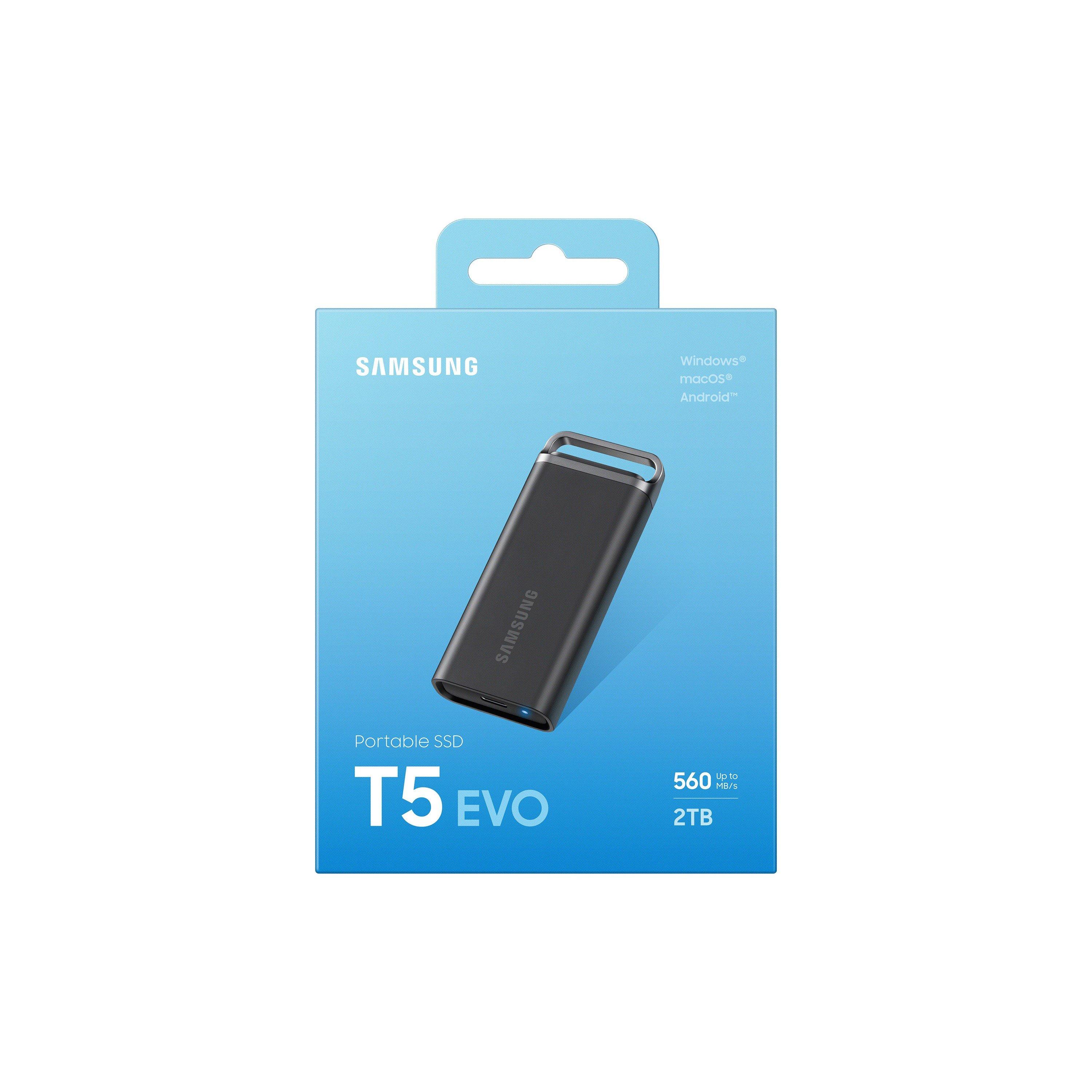 2TB - Samsung - T5 EVO 2TB Portable SSD - Black - 7