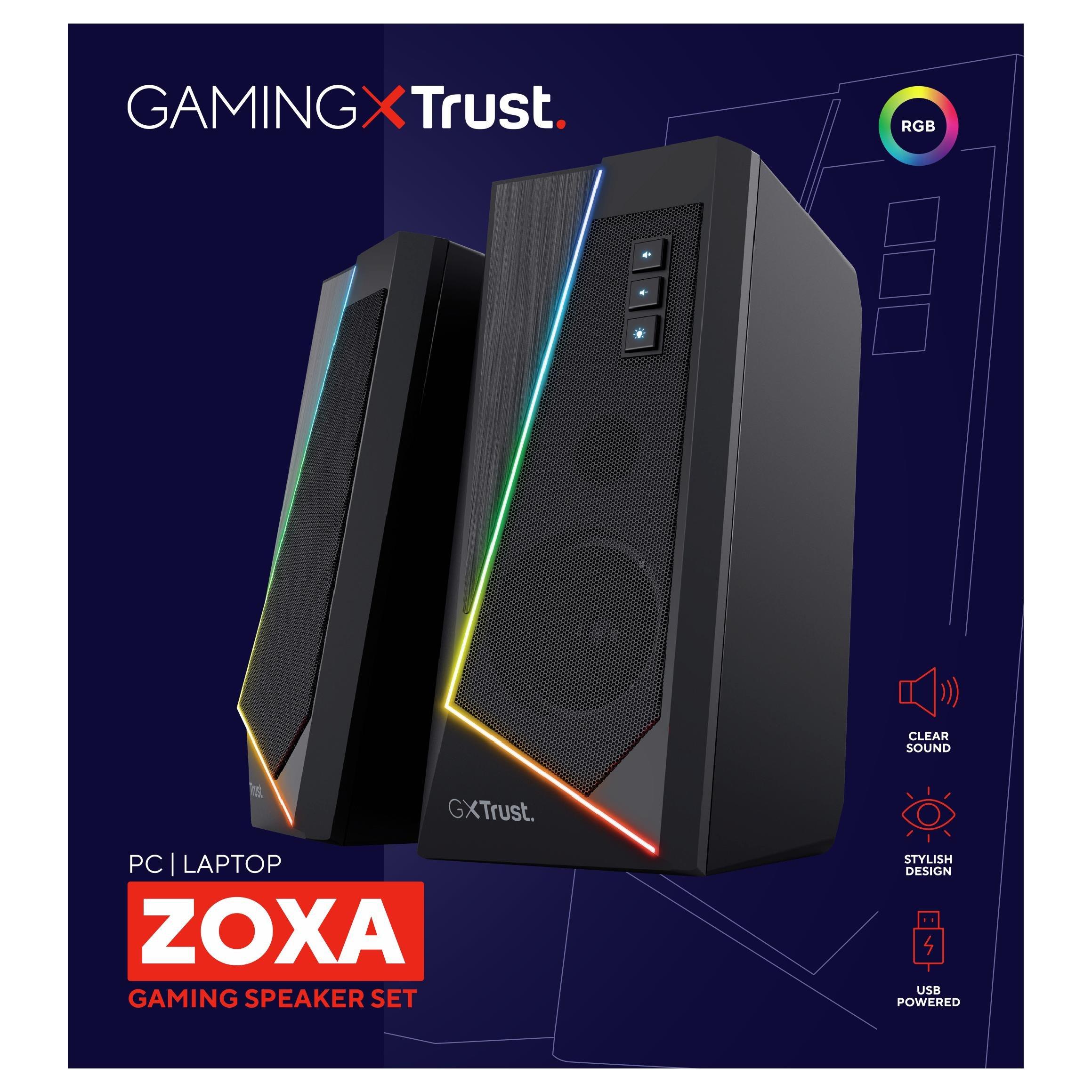 Black - Trust - GXT 609 Zoxa RGB LED Speaker Set - 6