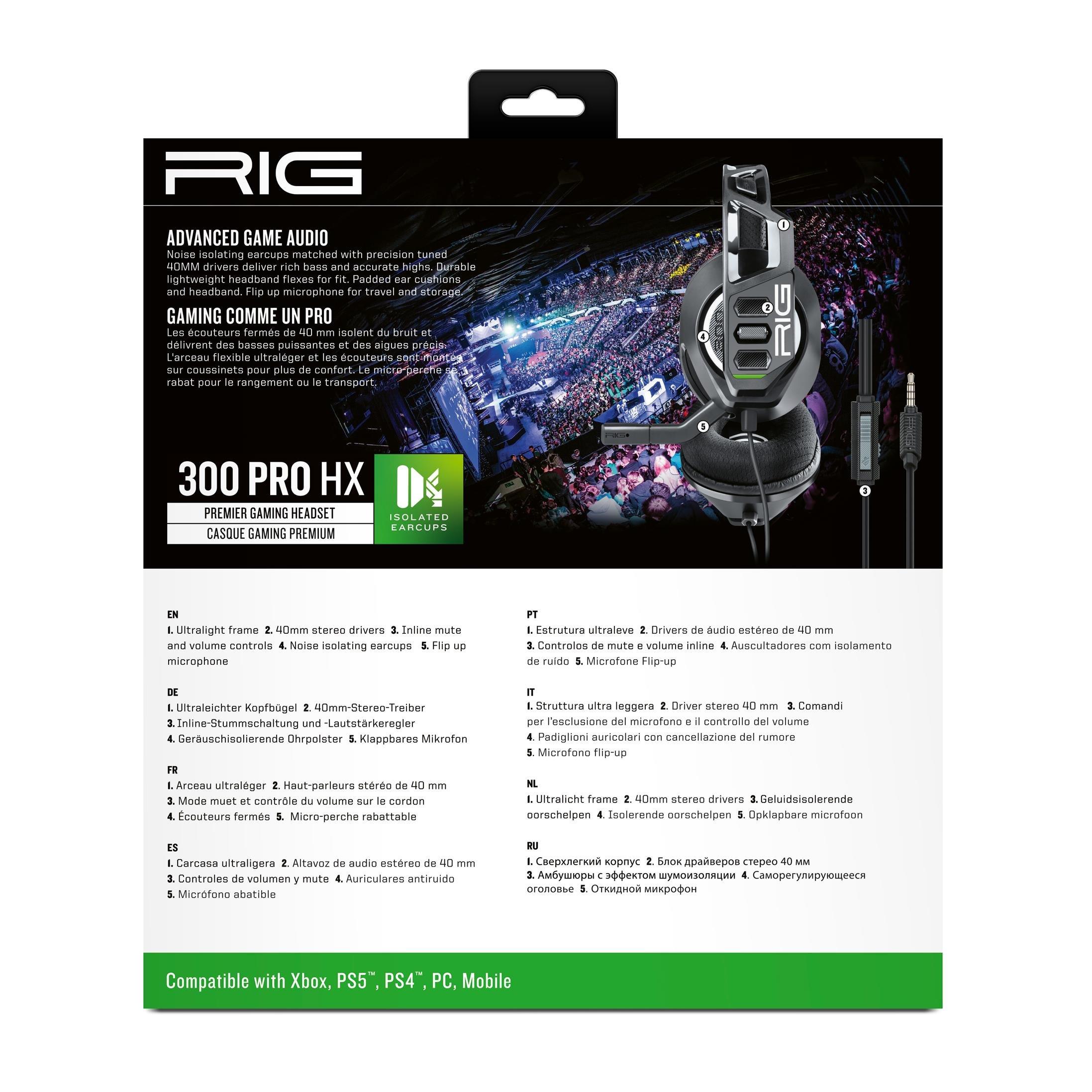 Black - Nacon - RIG 300 PRO Xbox Headset - Black - 5