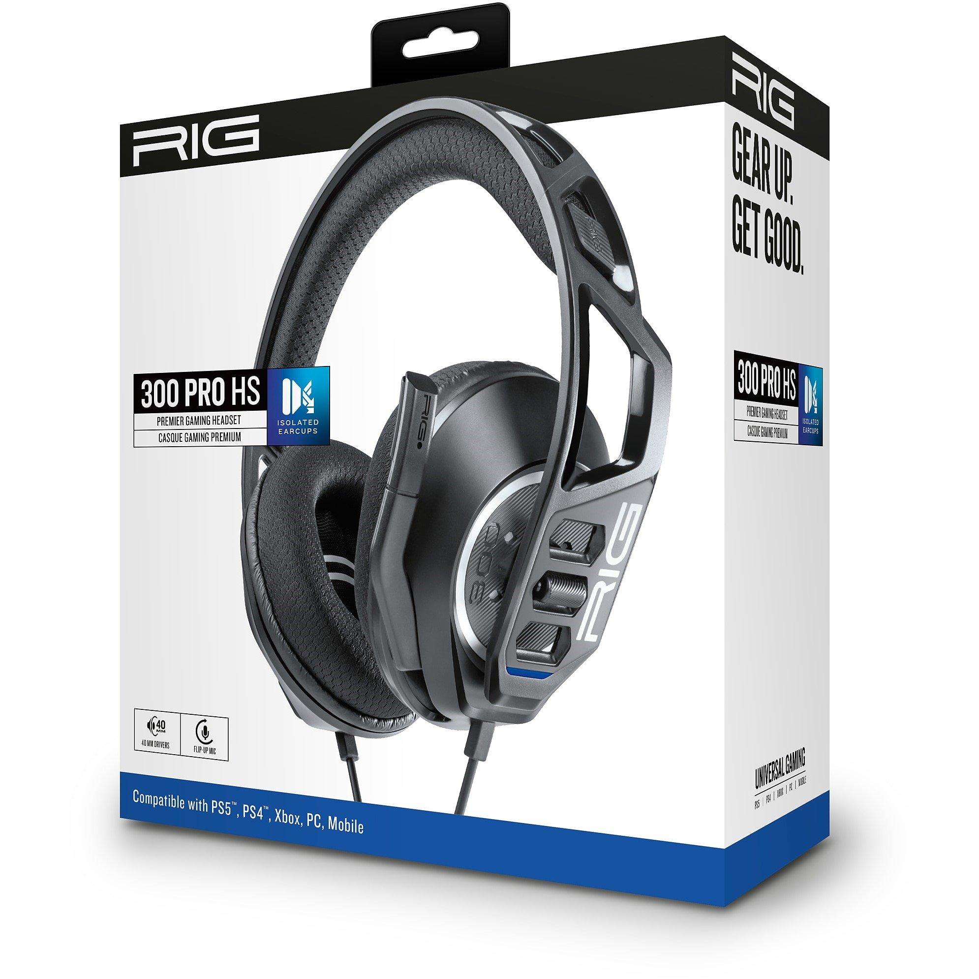 Black - Nacon - RIG 300 PRO PlayStation Headset - Black - 3