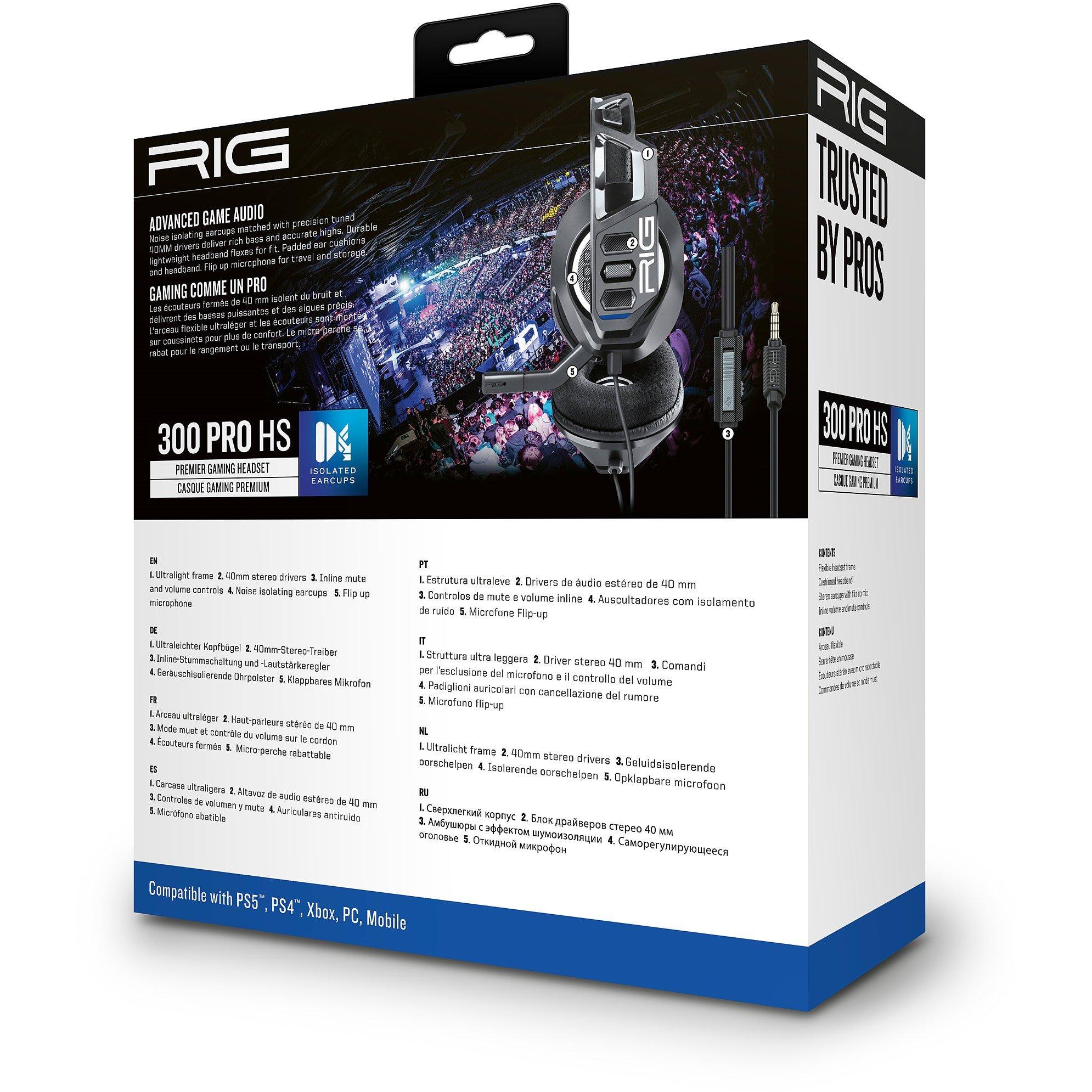 Black - Nacon - RIG 300 PRO PlayStation Headset - Black - 4