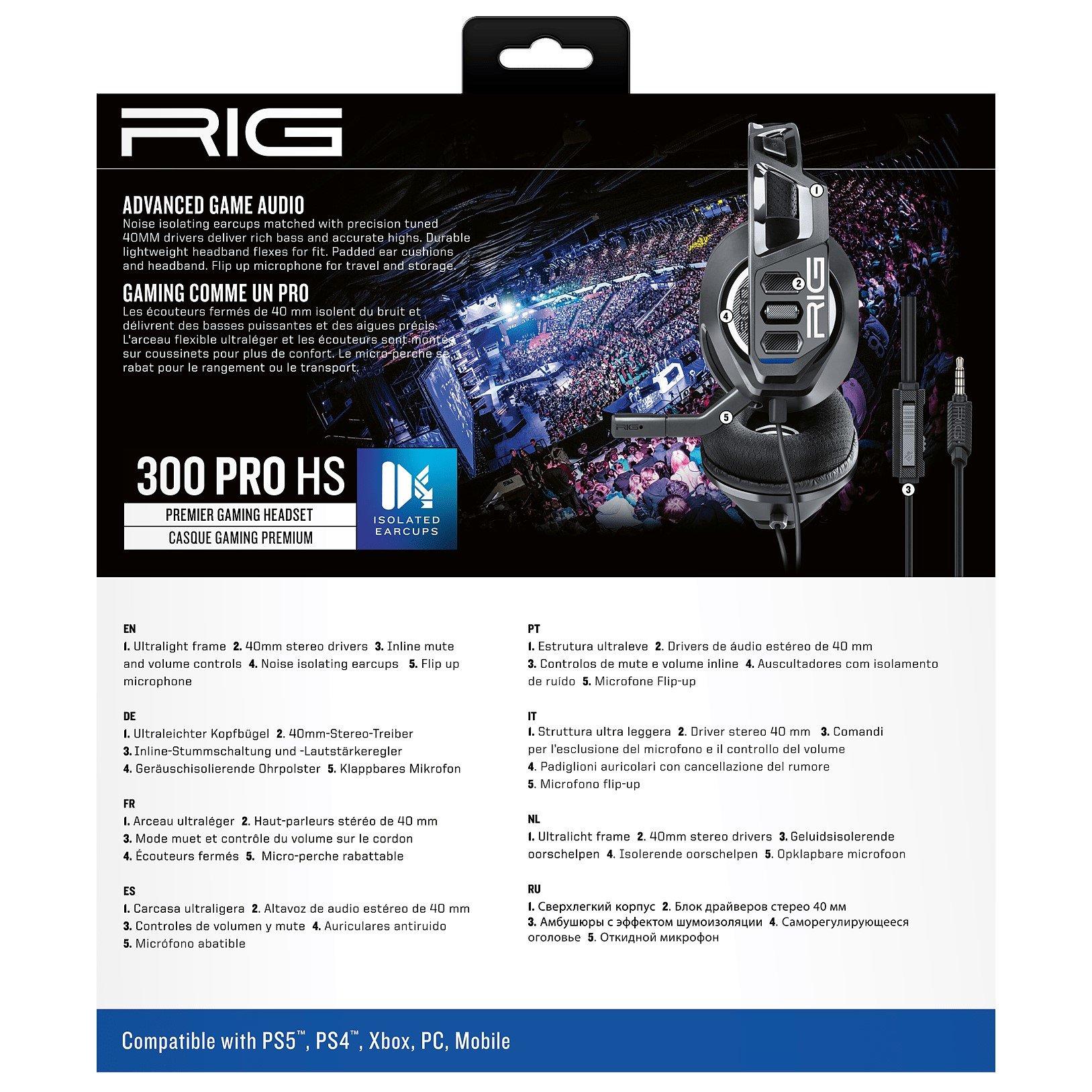Black - Nacon - RIG 300 PRO PlayStation Headset - Black - 5