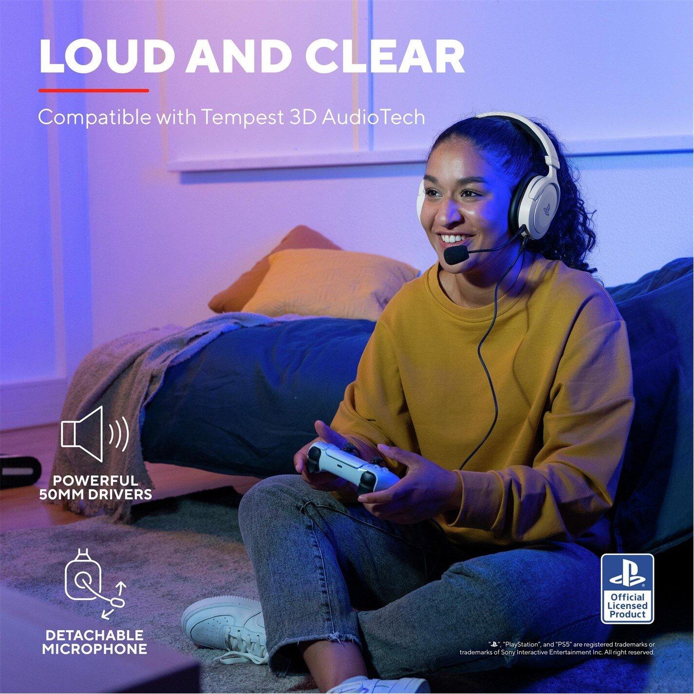 Bianco - Trust - GXT 498W Forta Headset for PS5 - White - 11