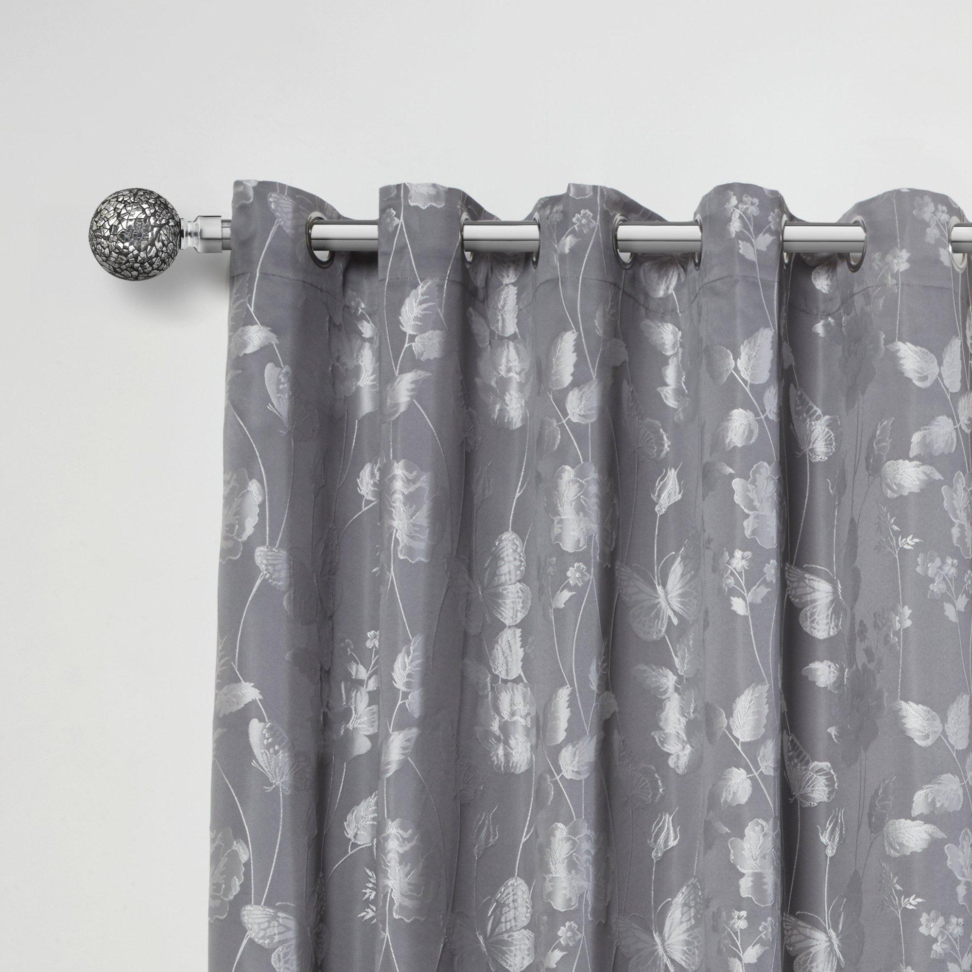 Cut Glass -Extendable Curtain Pole with finials