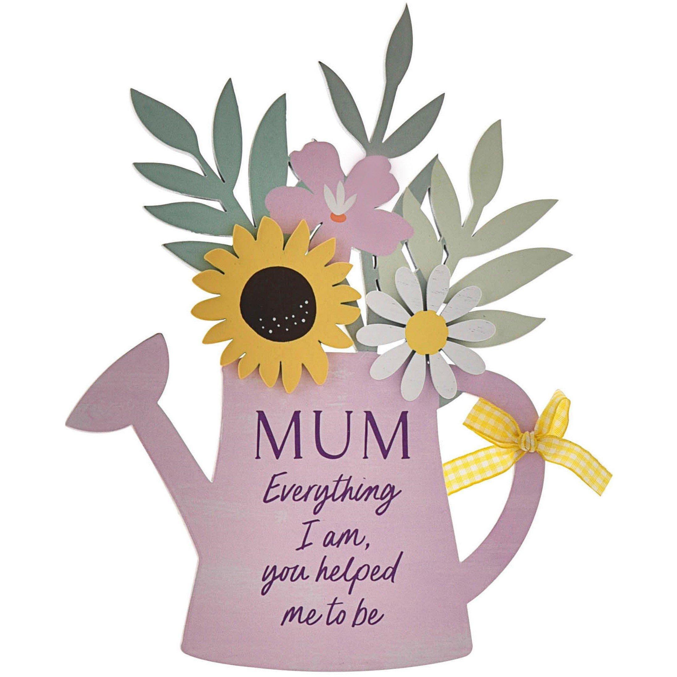 None - Celebrations - The Cottage Garden Watering Can Plaque Mum - 1
