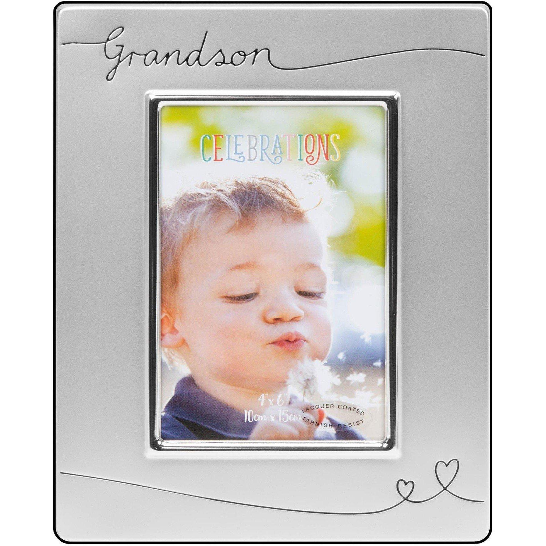 Silver - Celebrations - Moments Photo Frame 2 tone Silver-plated GRANDSON