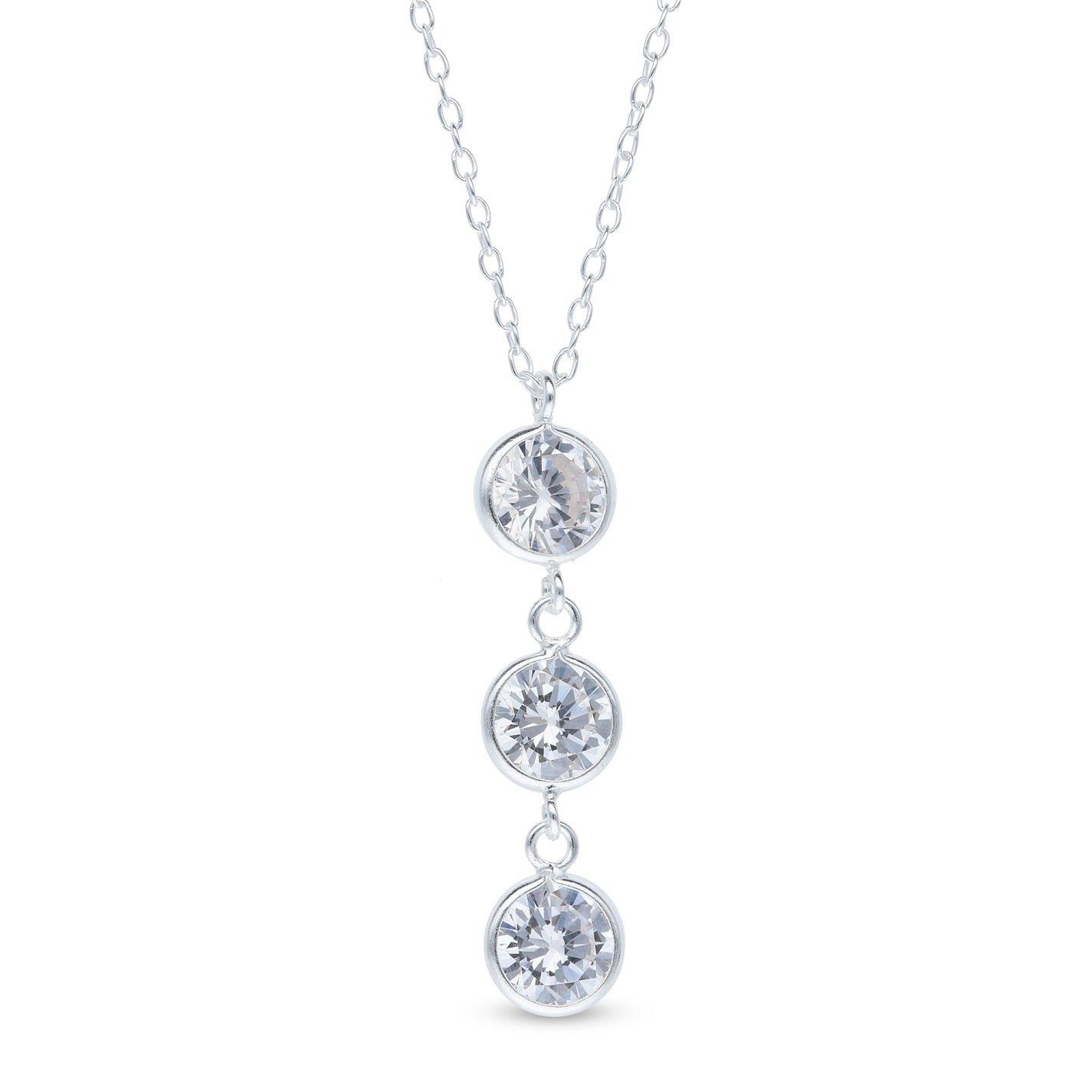 Silver - Be You - Sterling Silver CZ Pendant & Earring Set - 2