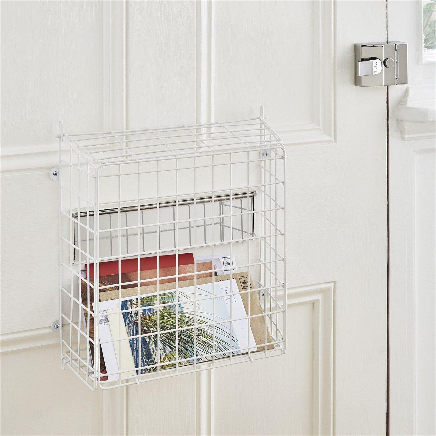House of Home Black Letter Box Basket - 33.5 x 32cm - Metal Wire with Powder Coating - Lockable Post Cage - Image 5