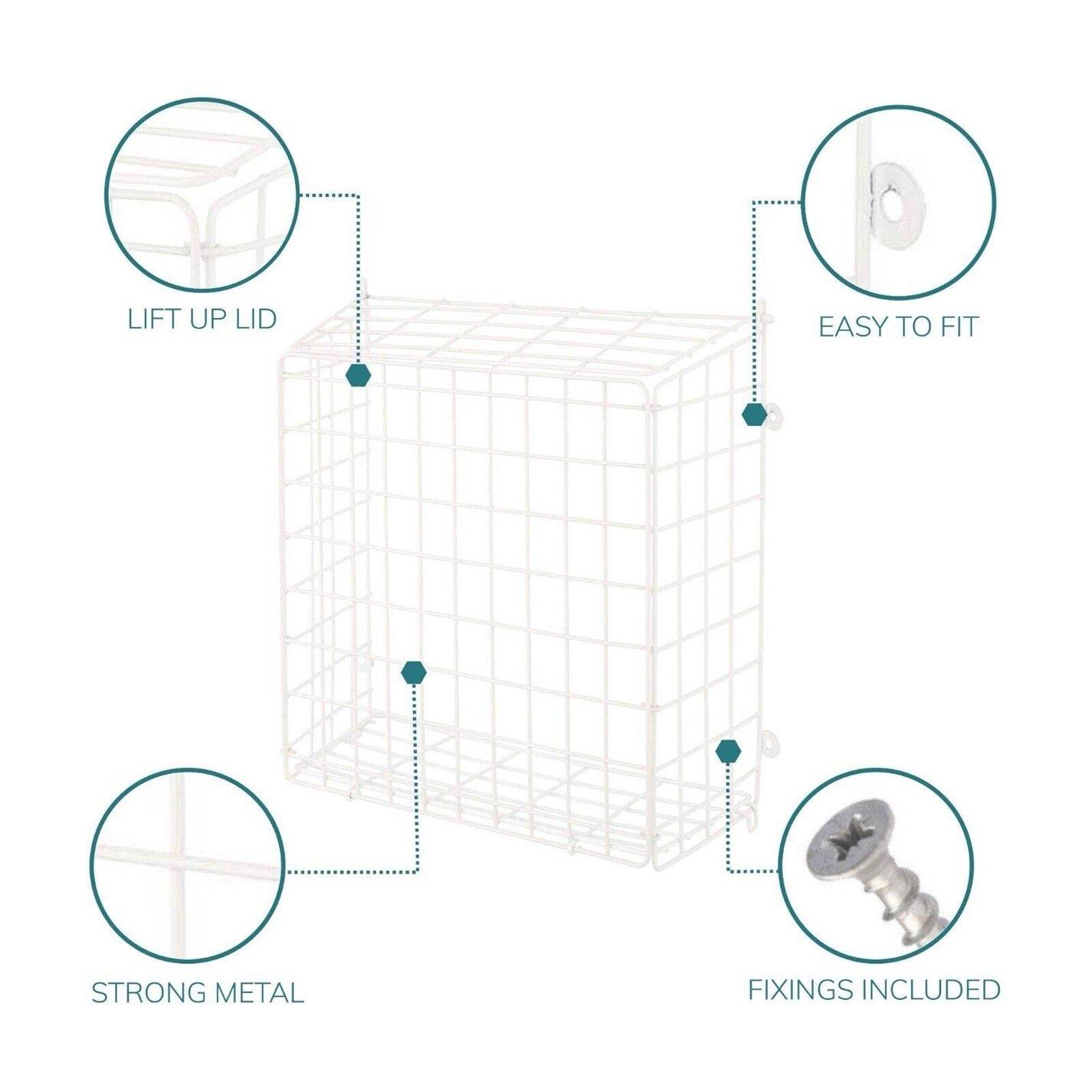 Black - Homelife - White Letter Box Catcher Basket With Lift Up Lid - 5