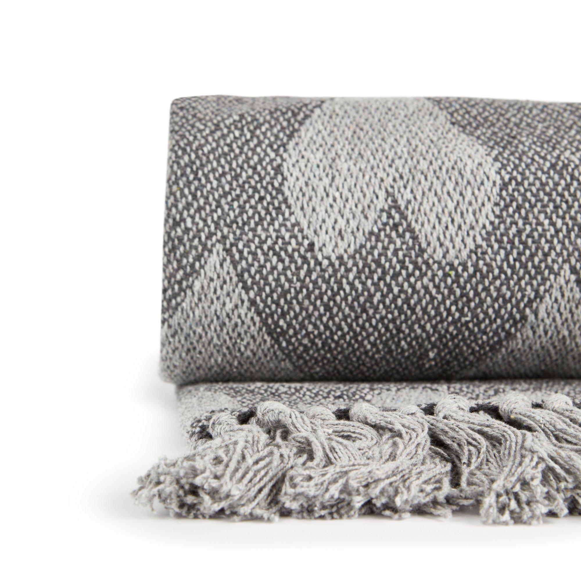 Grey - Emma Barclay - Heart - Cotton Throw With Heart Design