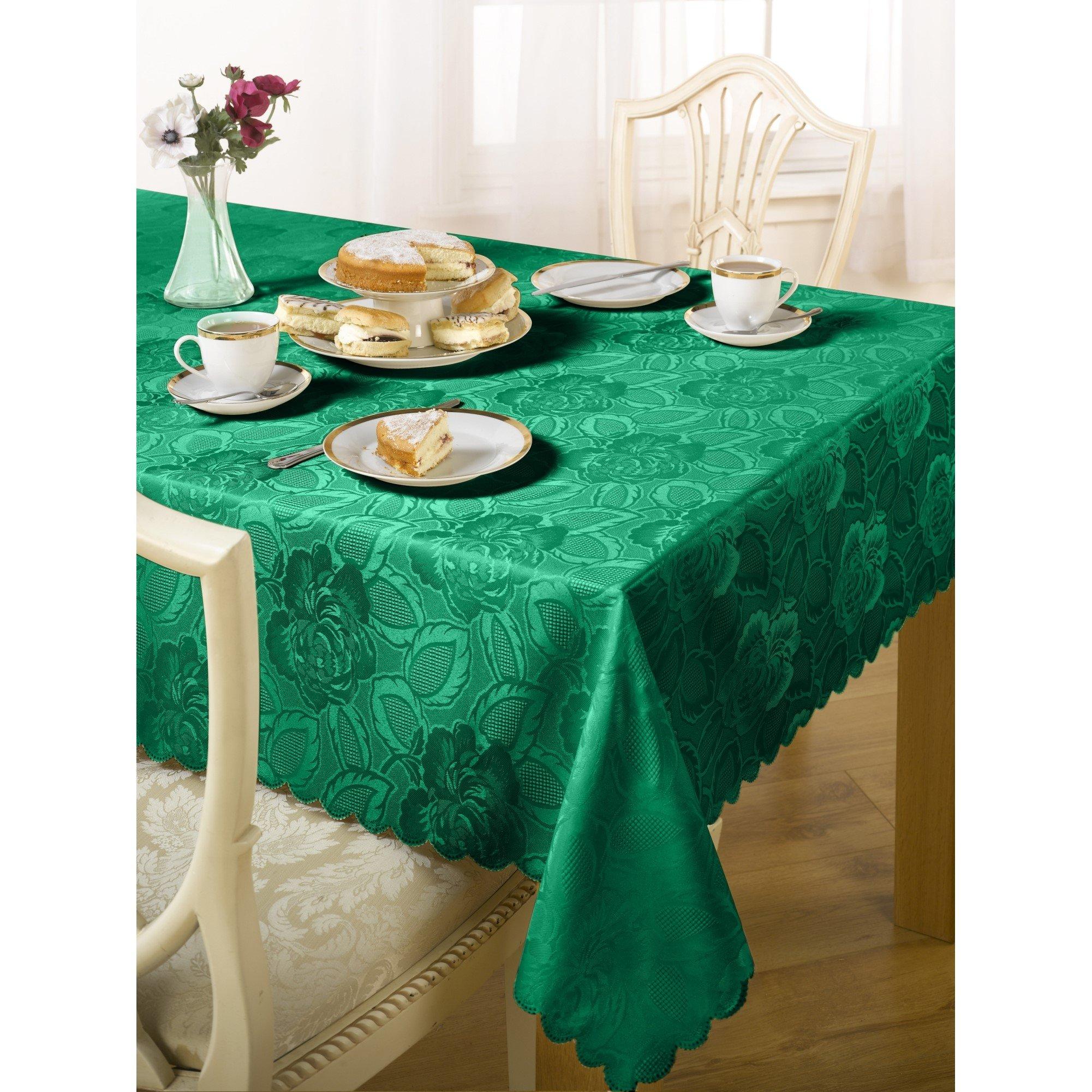Forest Green - Emma Barclay - Damask Rose - Jacquard Table Cloth