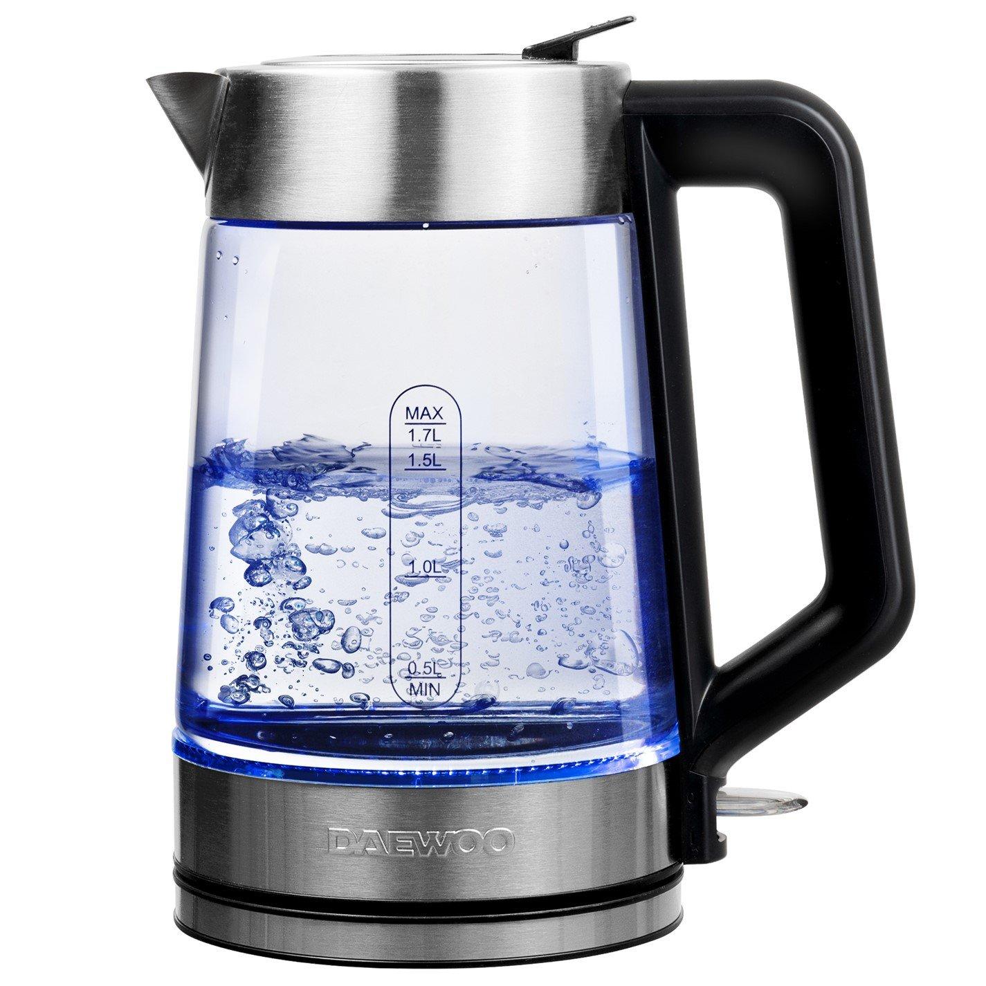 Daewoo Electricals  Daewoo Easy Fill Glass Kettle 1.7 Litre - Clear