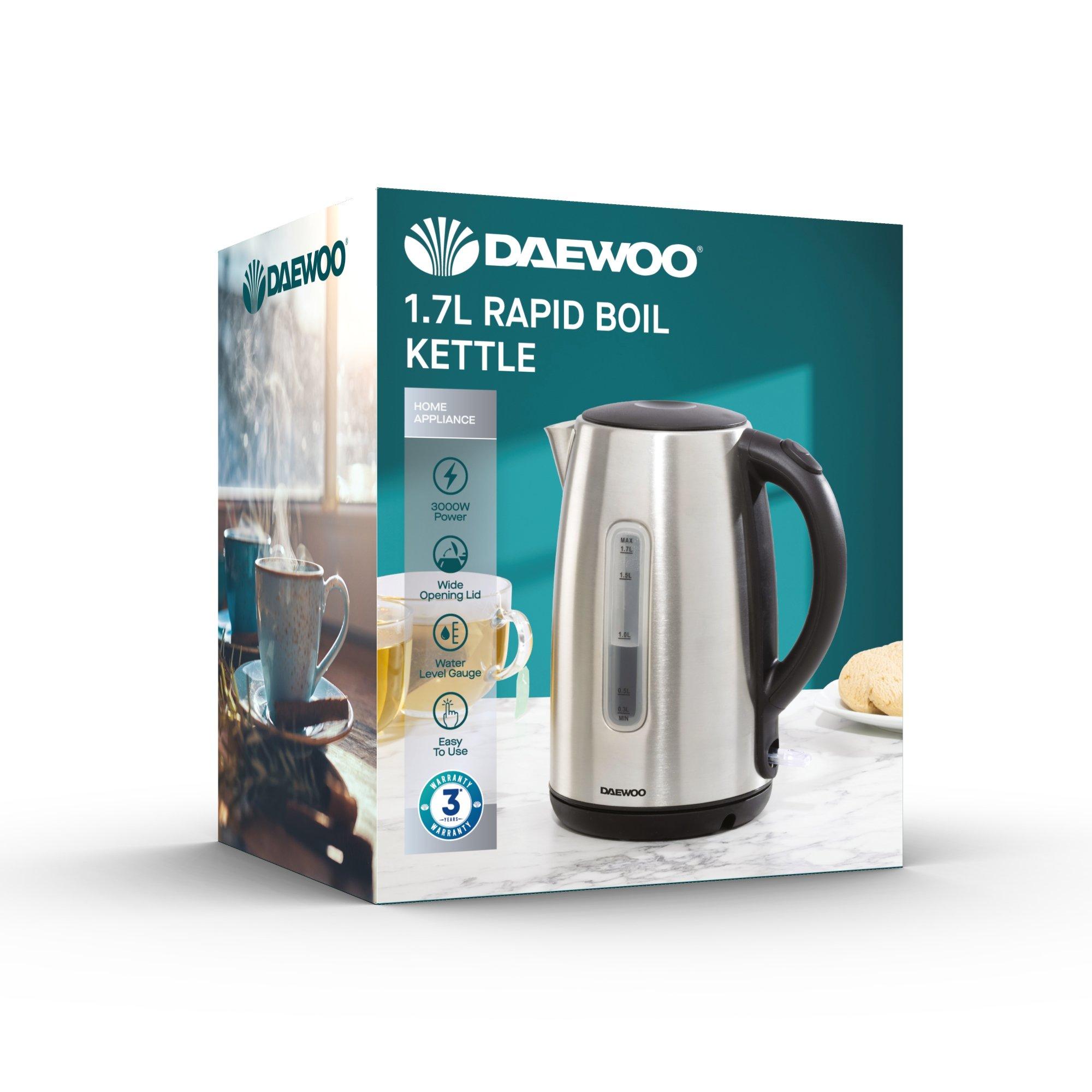 Daewoo Electricals  Daewoo 1.7L Stainless Steel Rapid Boil Jug Kettle - Silver