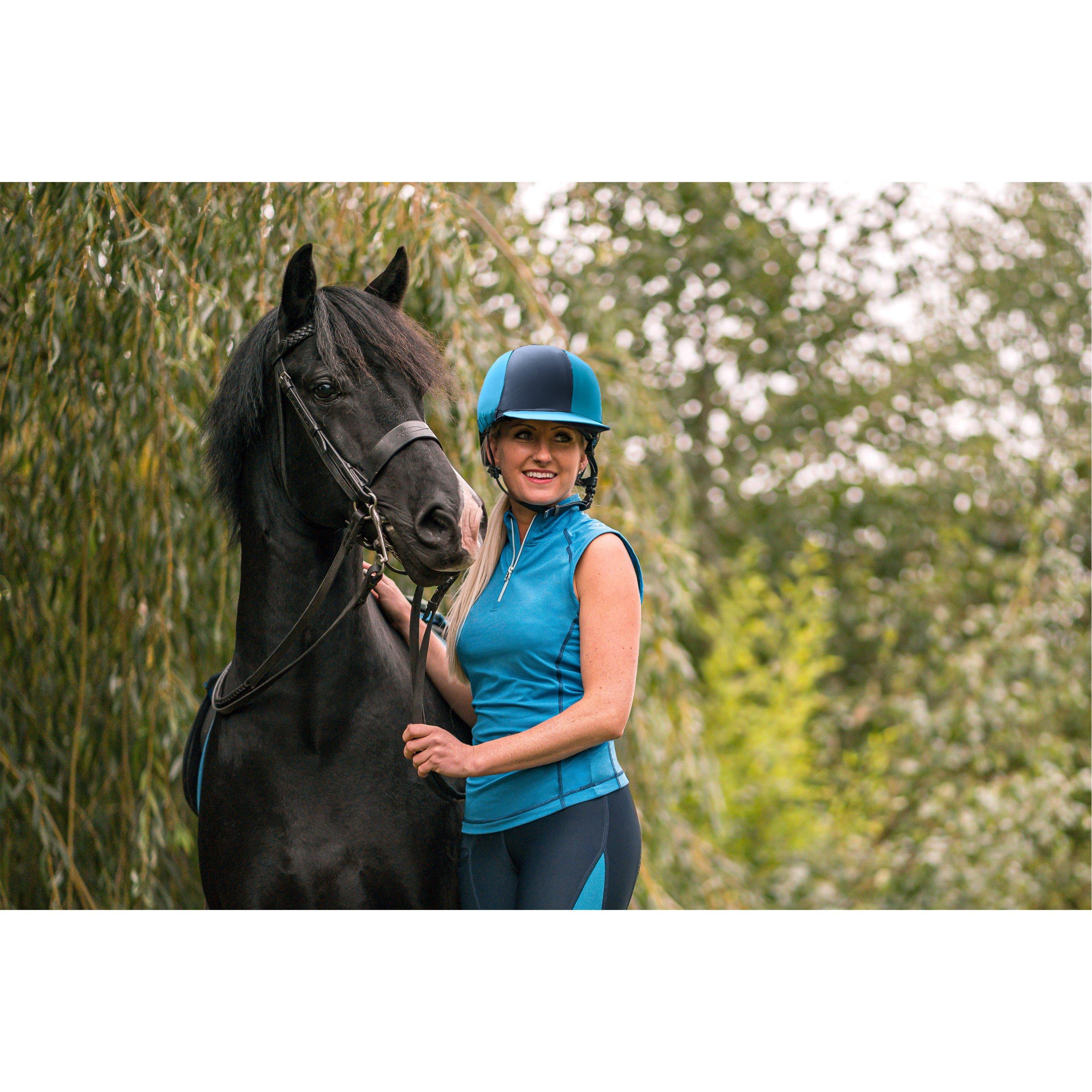 Grøn - HY Equestrian - Adults Active Silk Riding Hat - 2