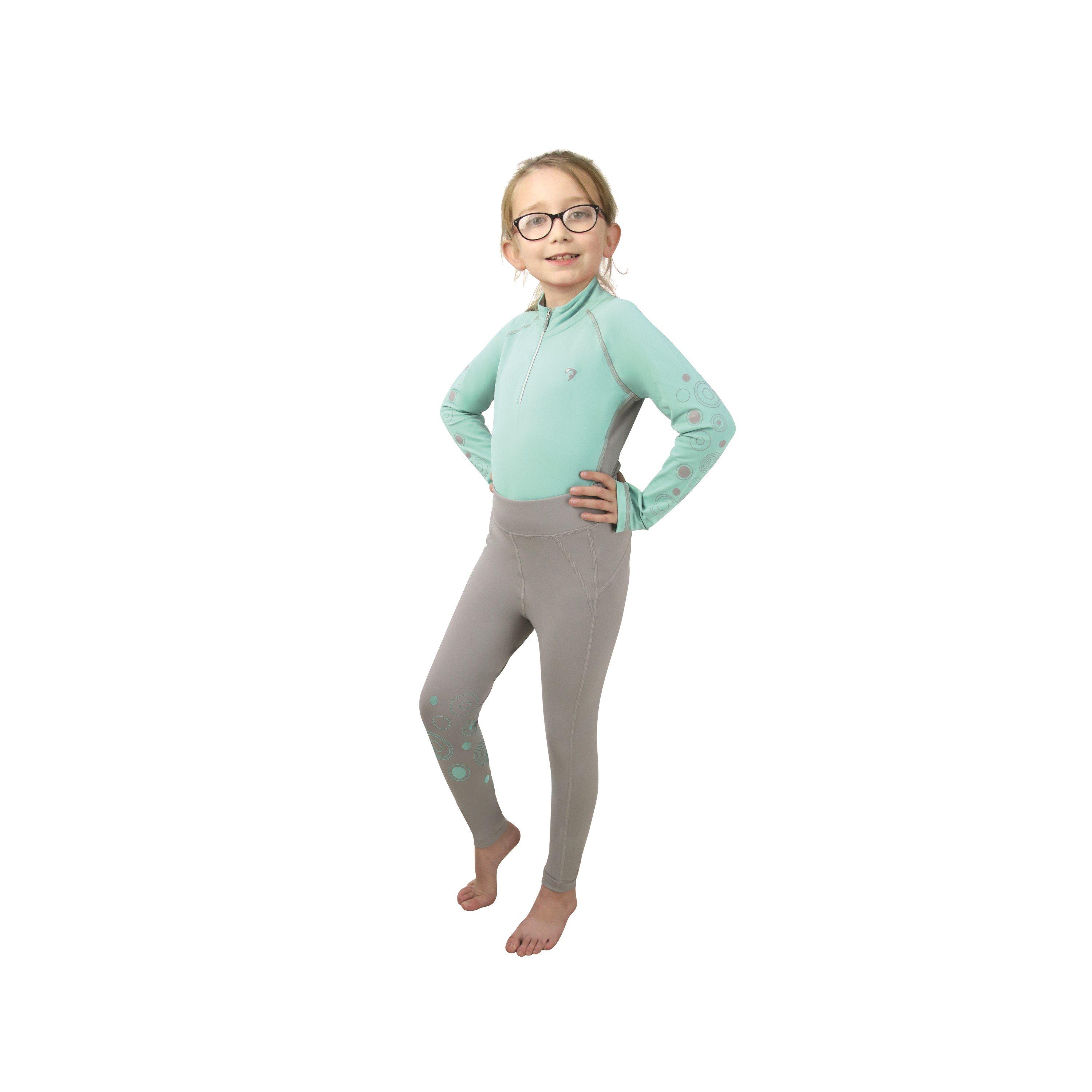 Mint/Grey - HY Equestrian - Kids' DM Eclipse Baselayer Top - 2