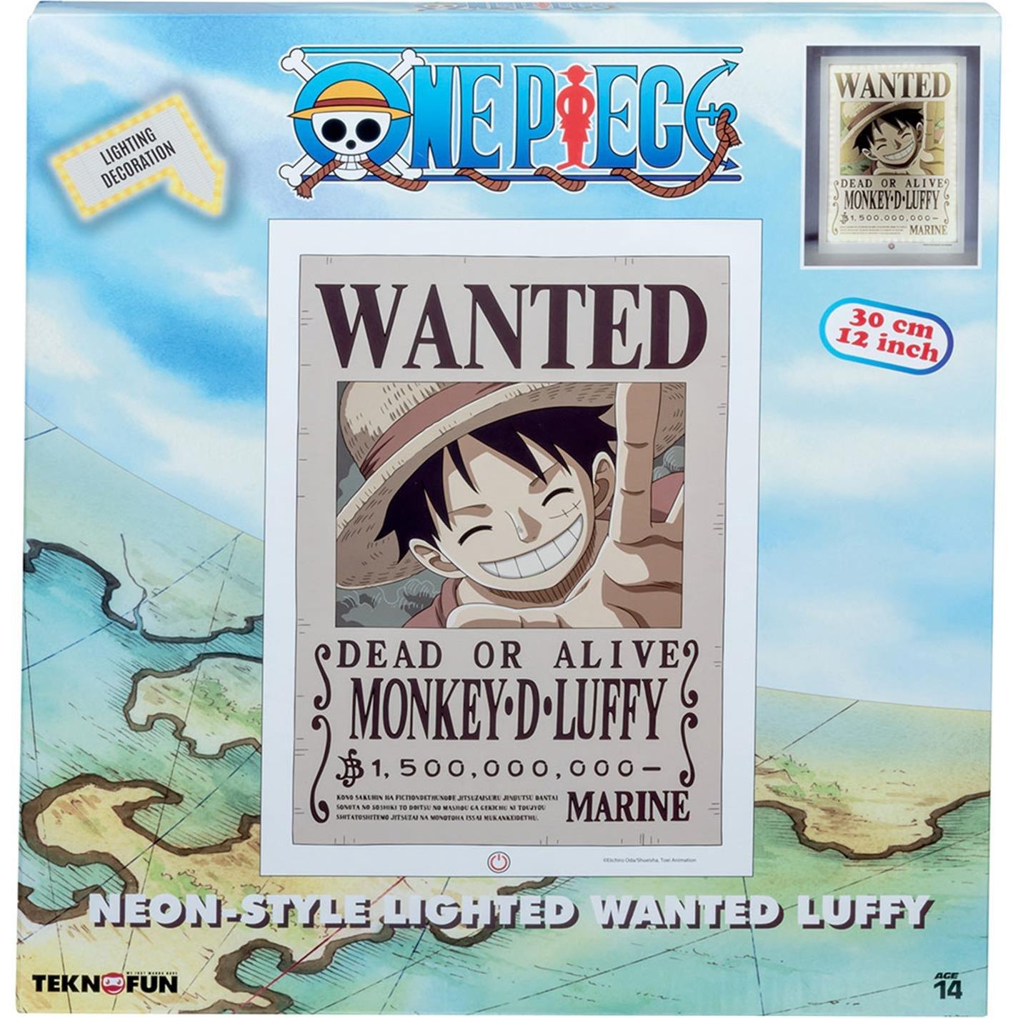 One Piece  Luffy Wanted Light Up Poster