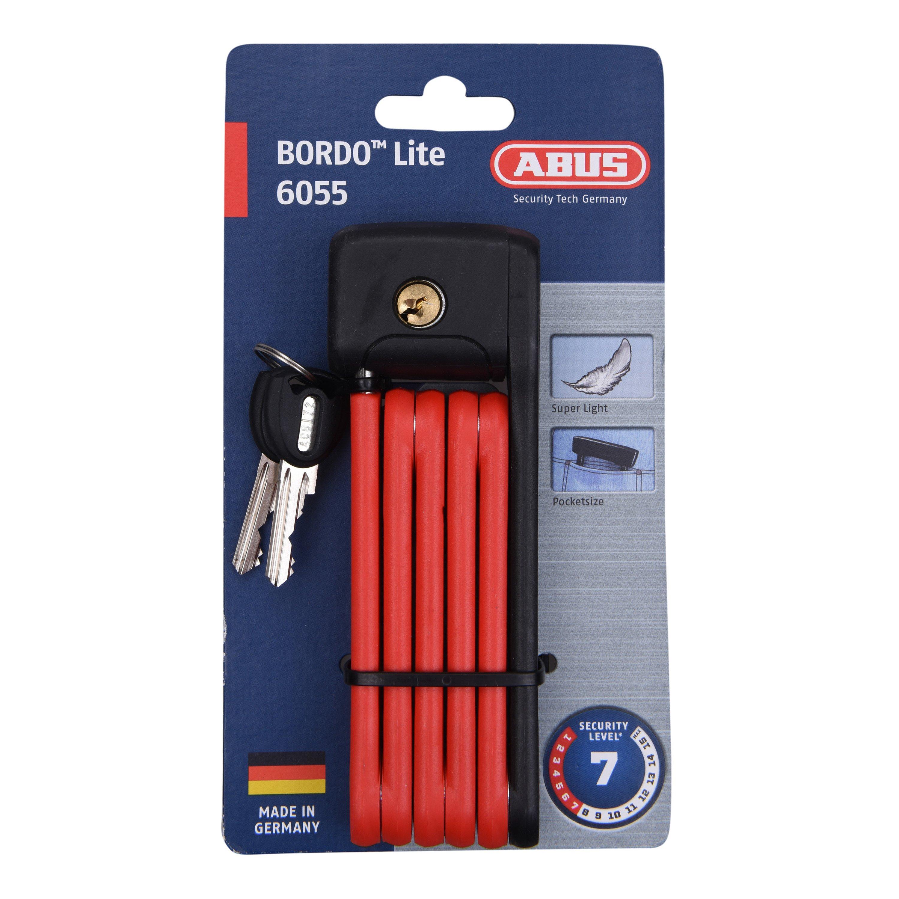 Vermelho - Abus - Bordo Lite 6055 Cycle Lock - 2