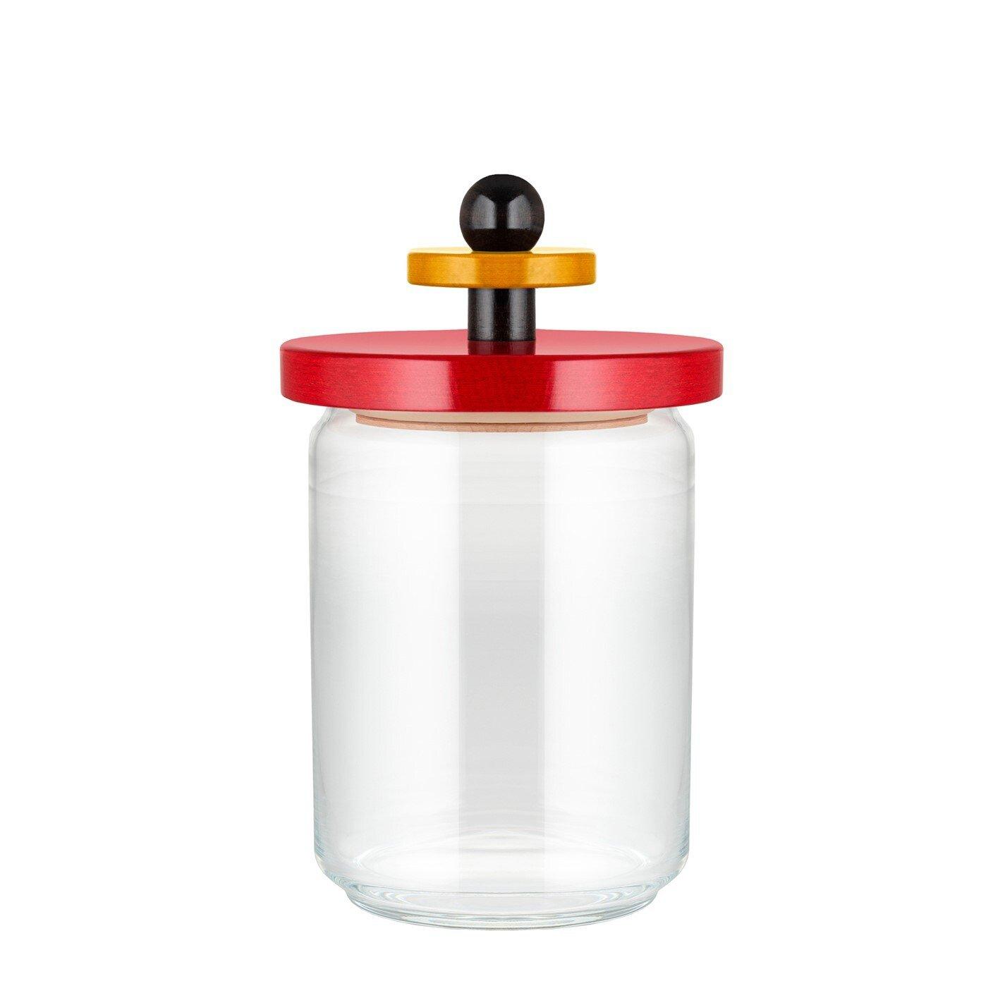 Alessi  Red Industrial Glass Storage Jar - Medium
