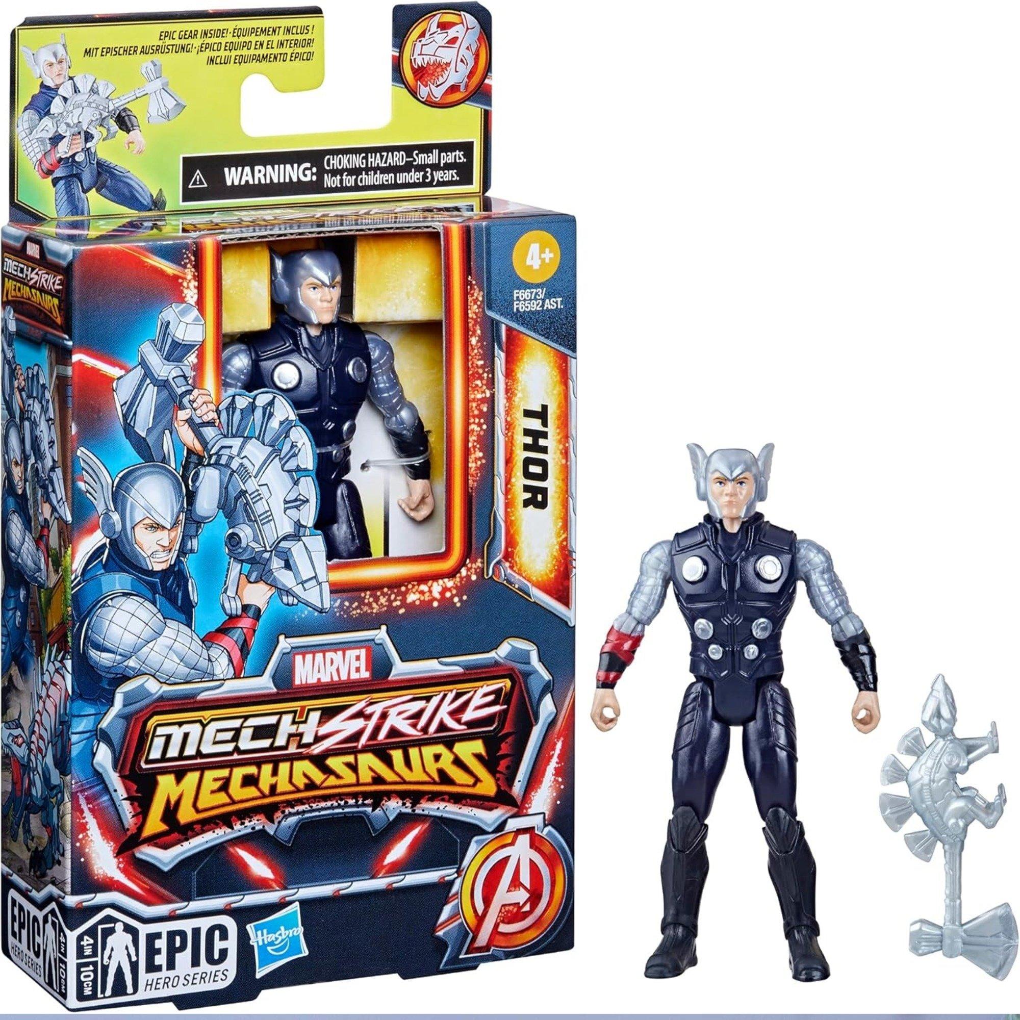 None - Marvel - Mech Strike Mechasaurs Thor Action Figure, with Weapon Accessory - 1