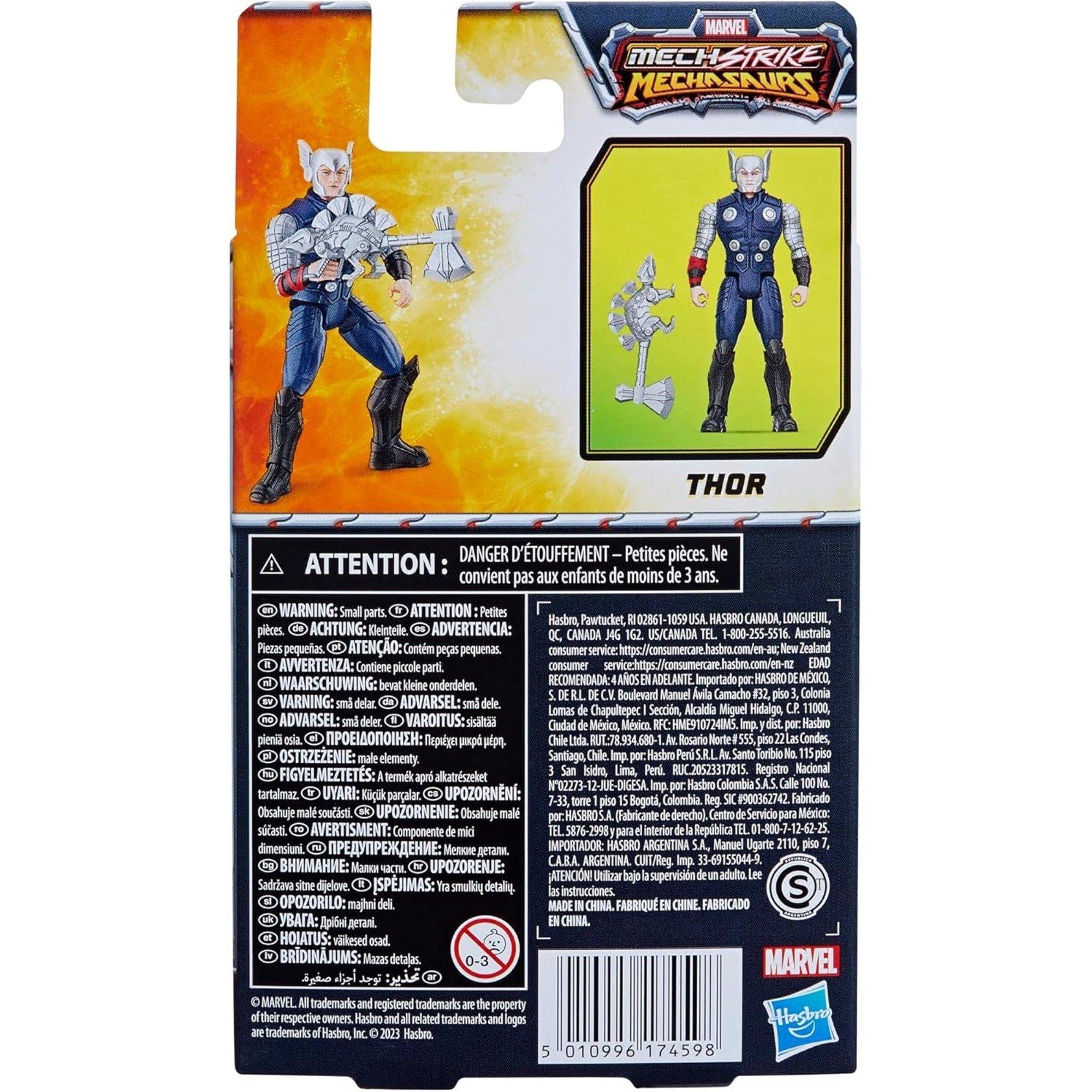 None - Marvel - Mech Strike Mechasaurs Thor Action Figure, with Weapon Accessory - 6
