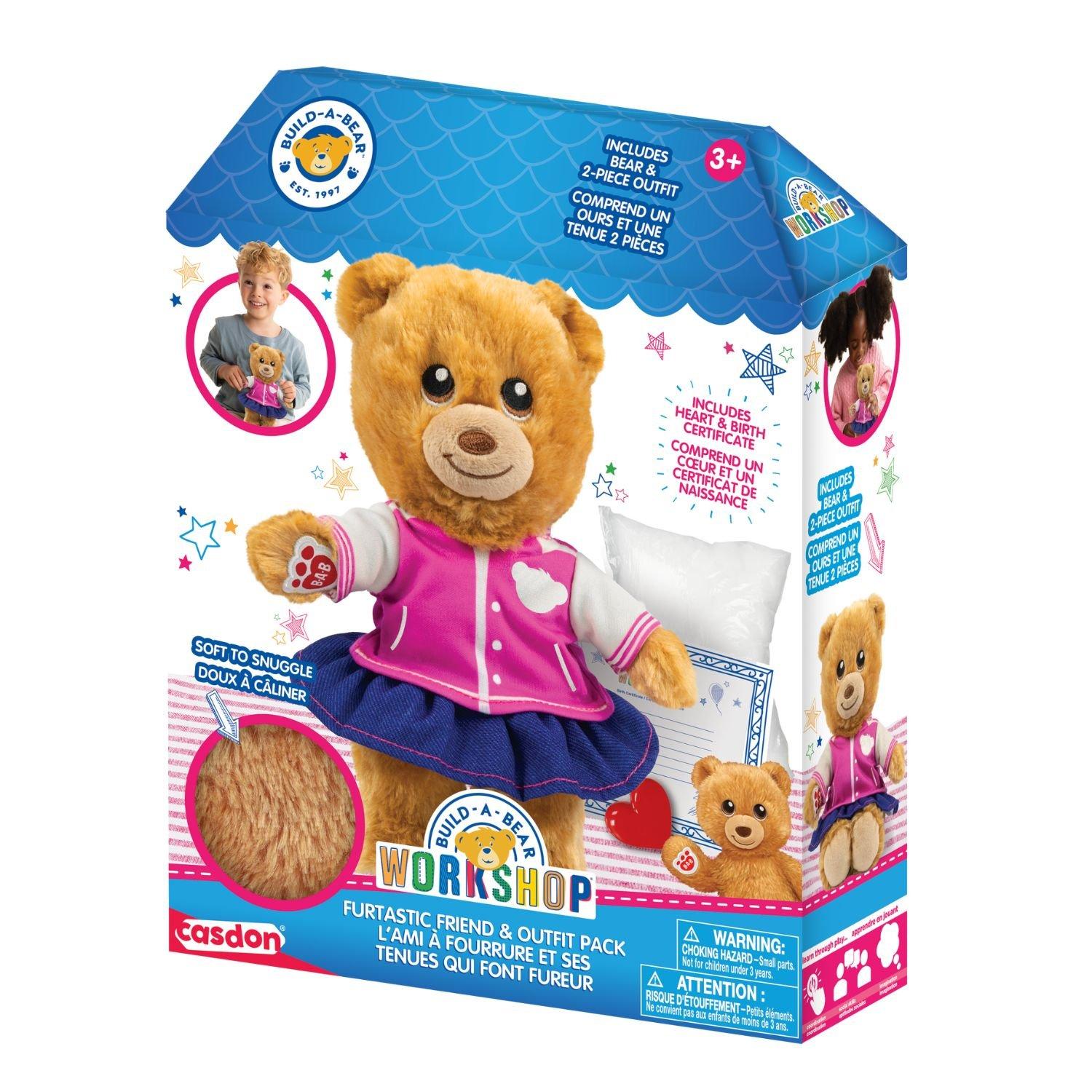 Bear - Casdon - Toy Build-A-Bear Workshop Furtastic Friend & Outfit Pack - Bear - 2