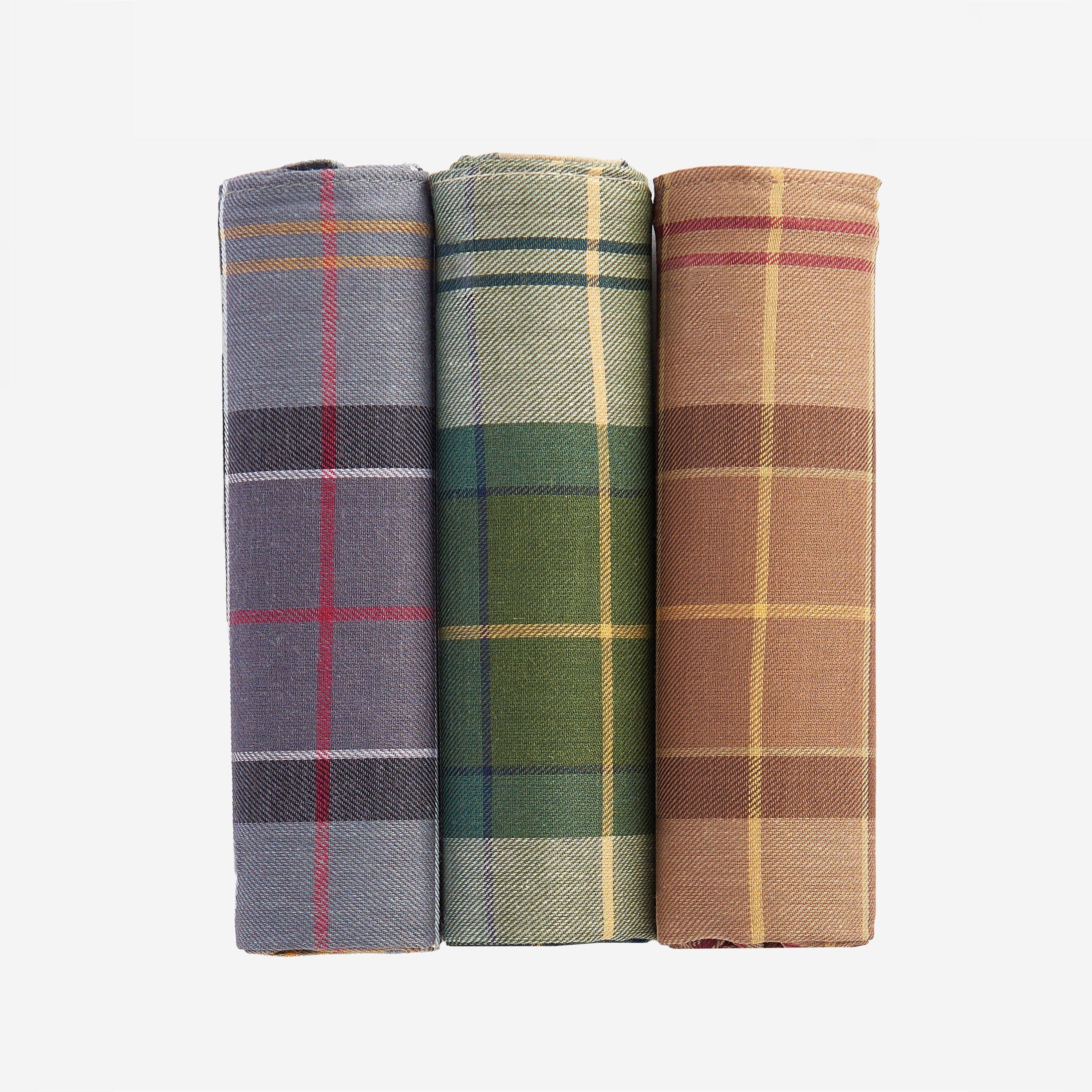 Green TA12 - Barbour - Checked Handkerchief Gift Box Set - 2