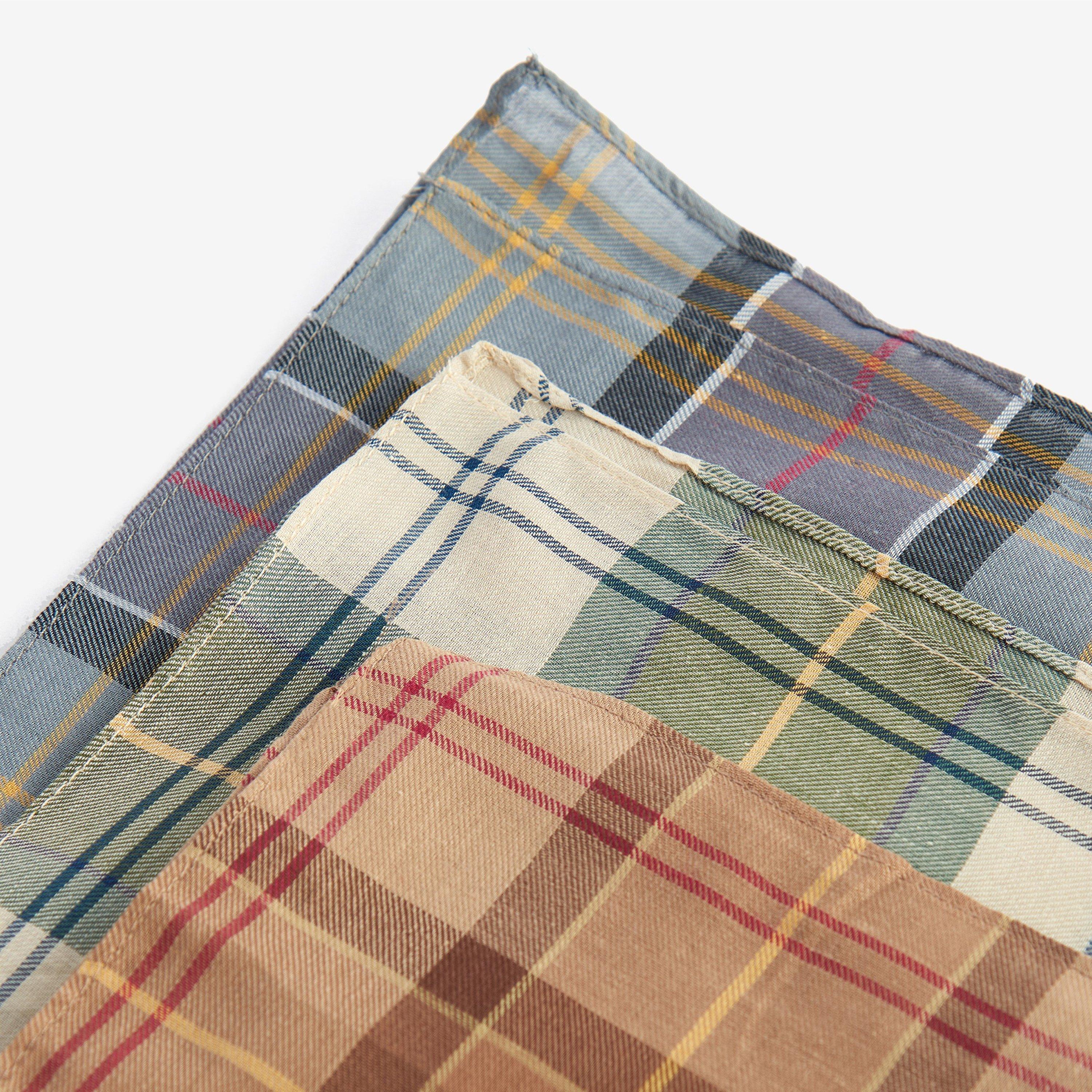 Green TA12 - Barbour - Checked Handkerchief Gift Box Set - 3
