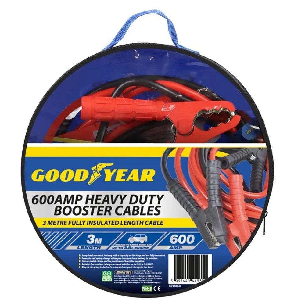 Red/Blk - Goodyear - Goodyear 3M 600Amp Booster Cables - 2