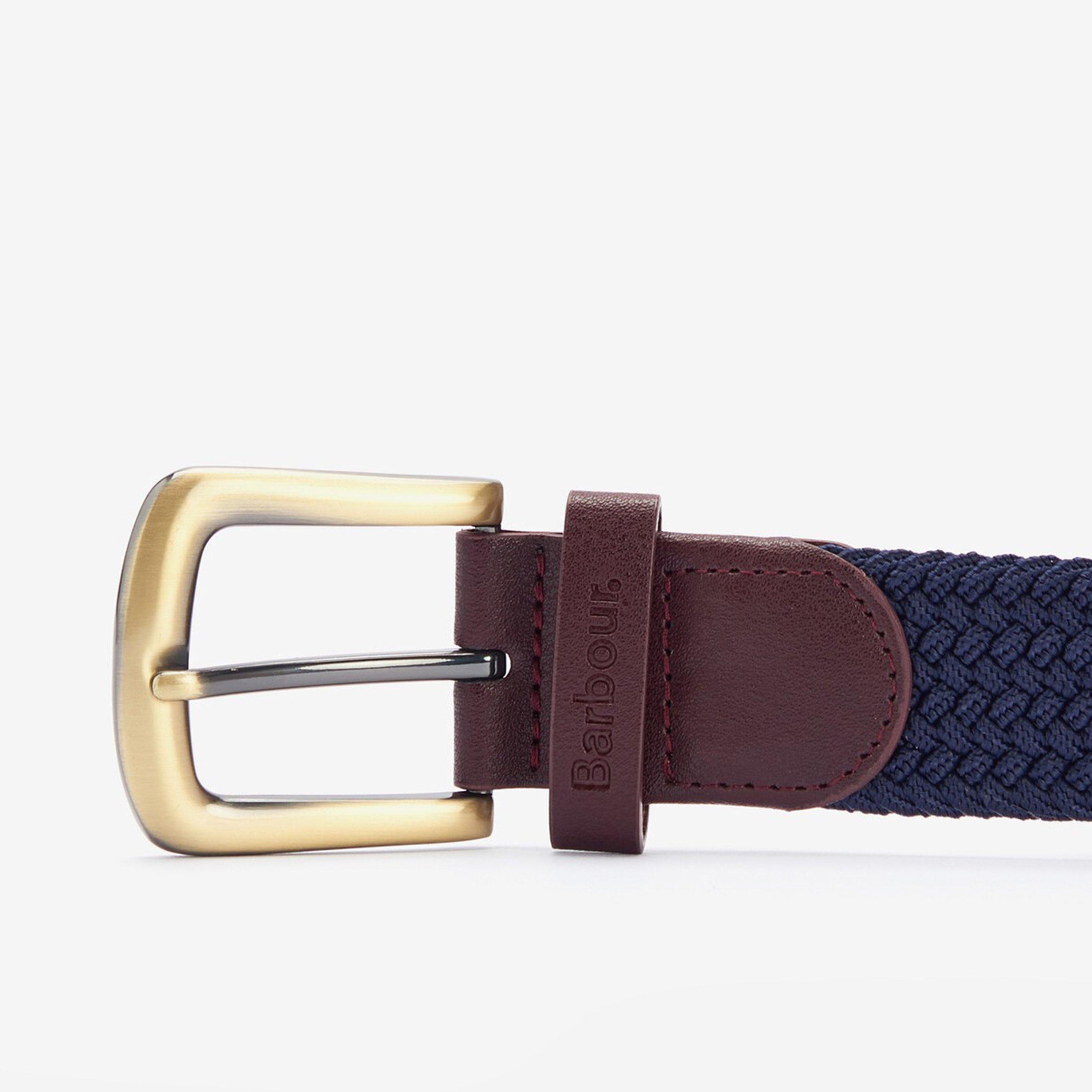 Navy - Barbour - Men's Stretch Webbing Fabric Belt - 2
